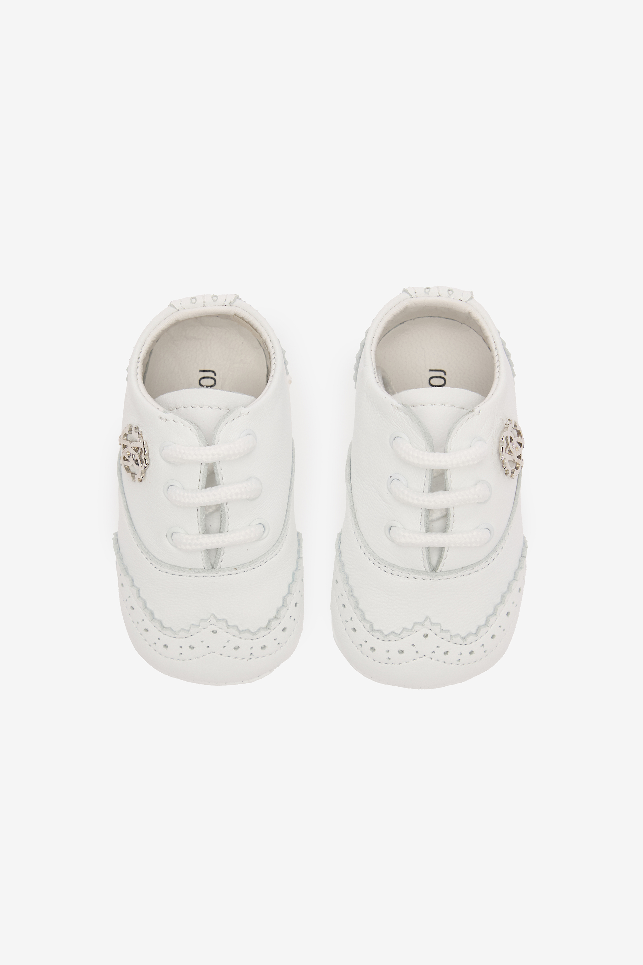 Roberto Cavalli White Brogue Lace-Up Loafers - Newborn Shoes