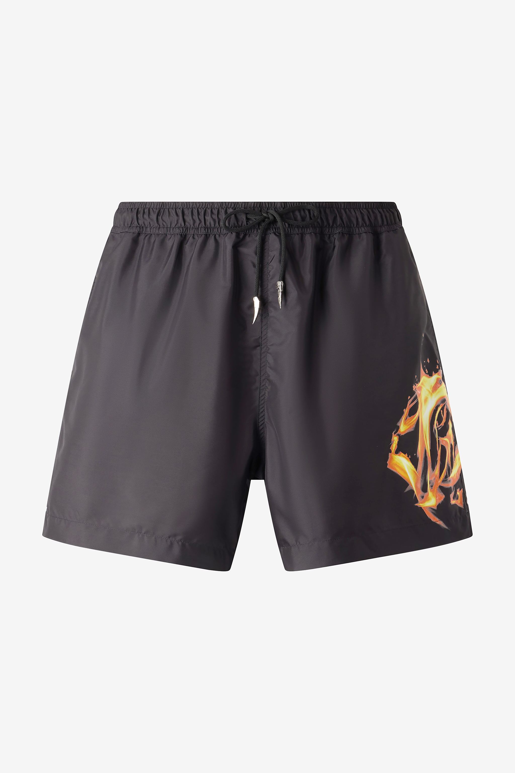 Monogram And Fang Swim Shorts in Black for Men | Roberto Cavalli®