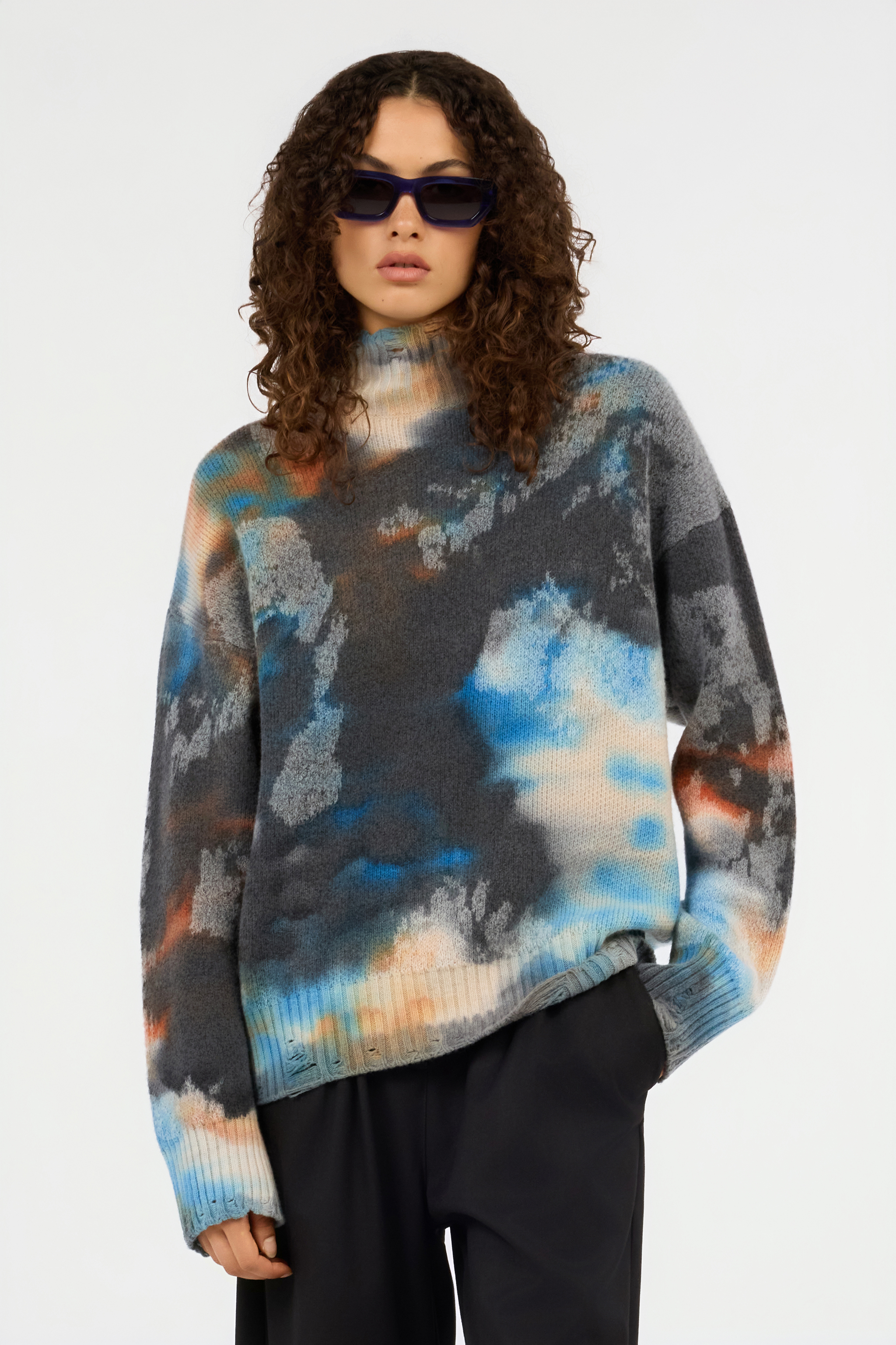 Roberto Cavalli Rusty Stain Print Sweater In Multi