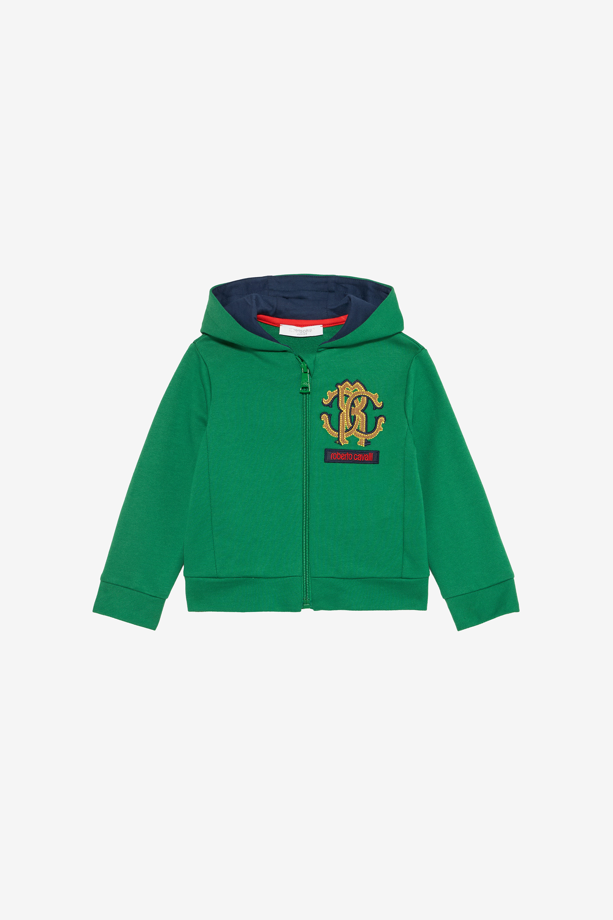 Roberto Cavalli Boys Green Cotton Hoodie - Sweatshirts