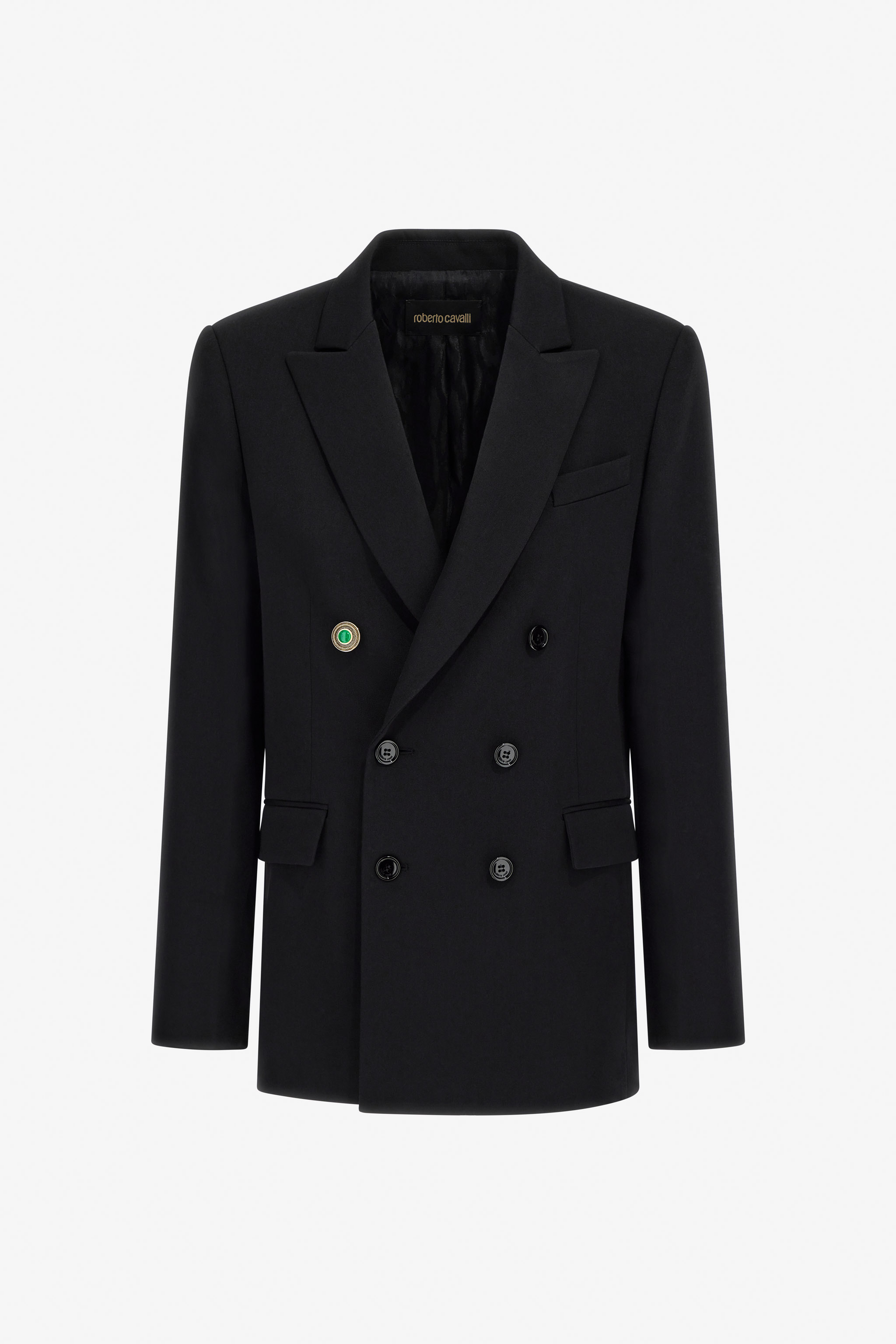 Roberto Cavalli Women's Black Double-Breasted Blazer - Ready To Wear - Image 1