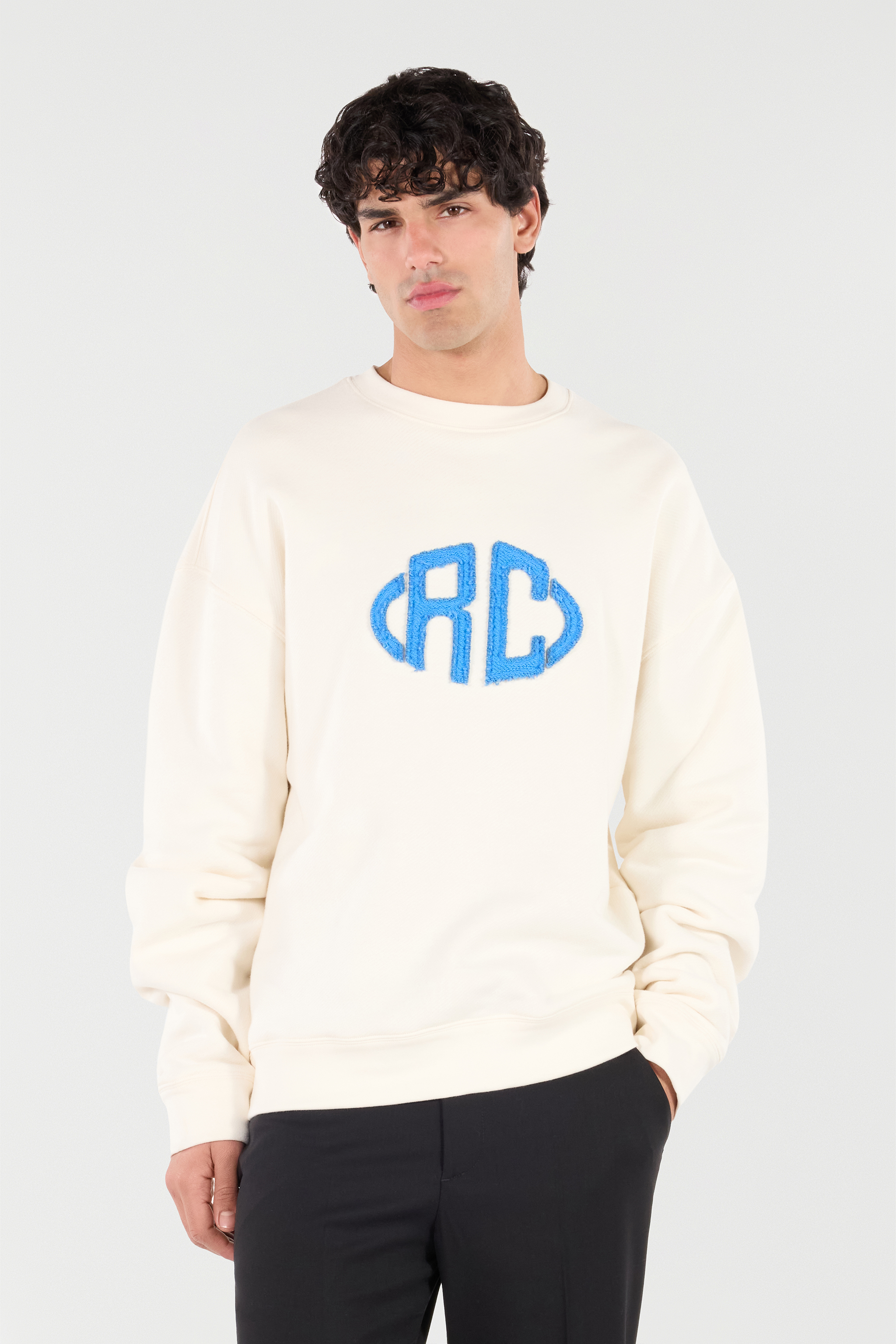 Roberto Cavalli Monogram-embroidered Sweatshirt In White