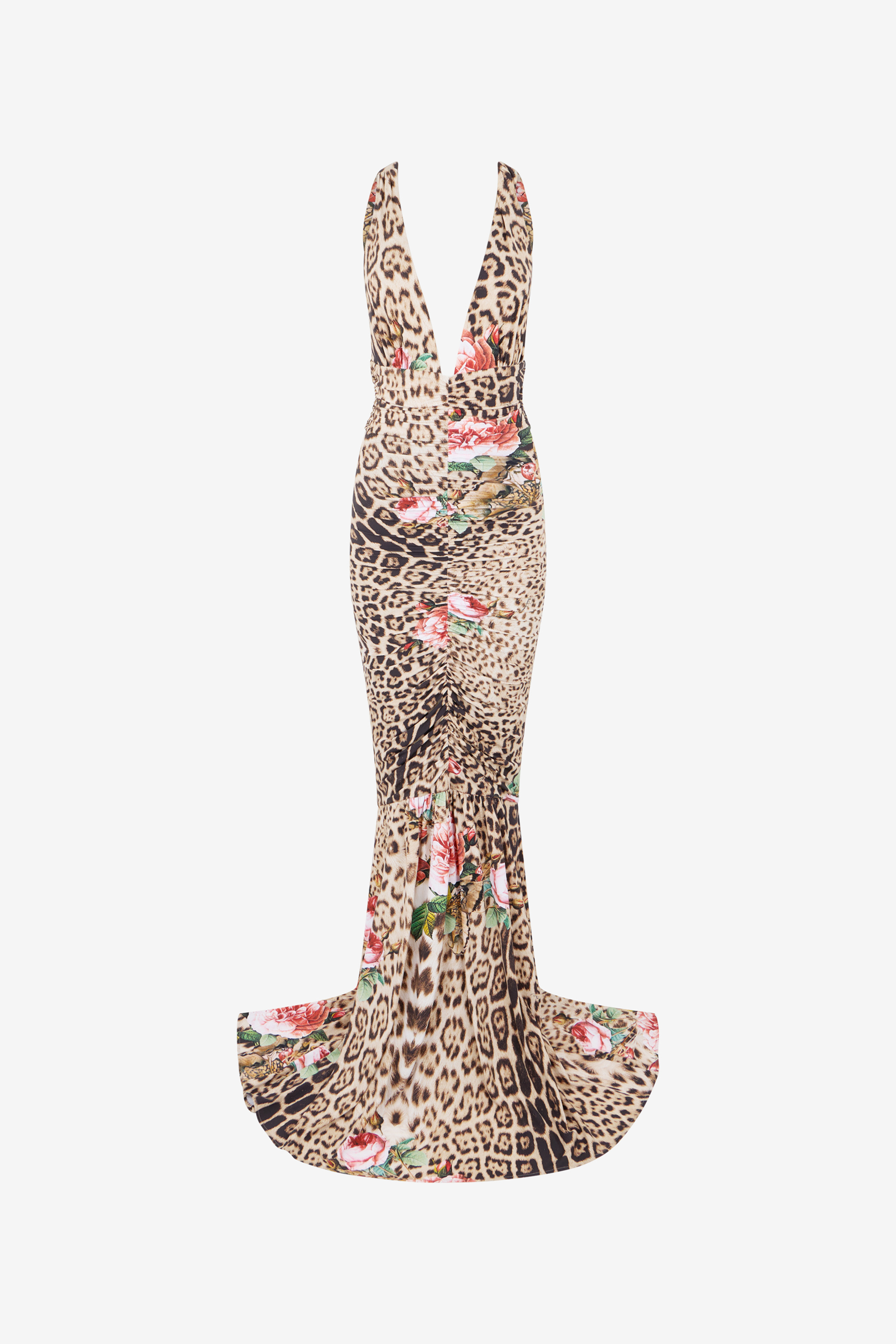Roberto Cavalli Women's Jaguar Roses Print Dress - Maxi Dresses Natural
