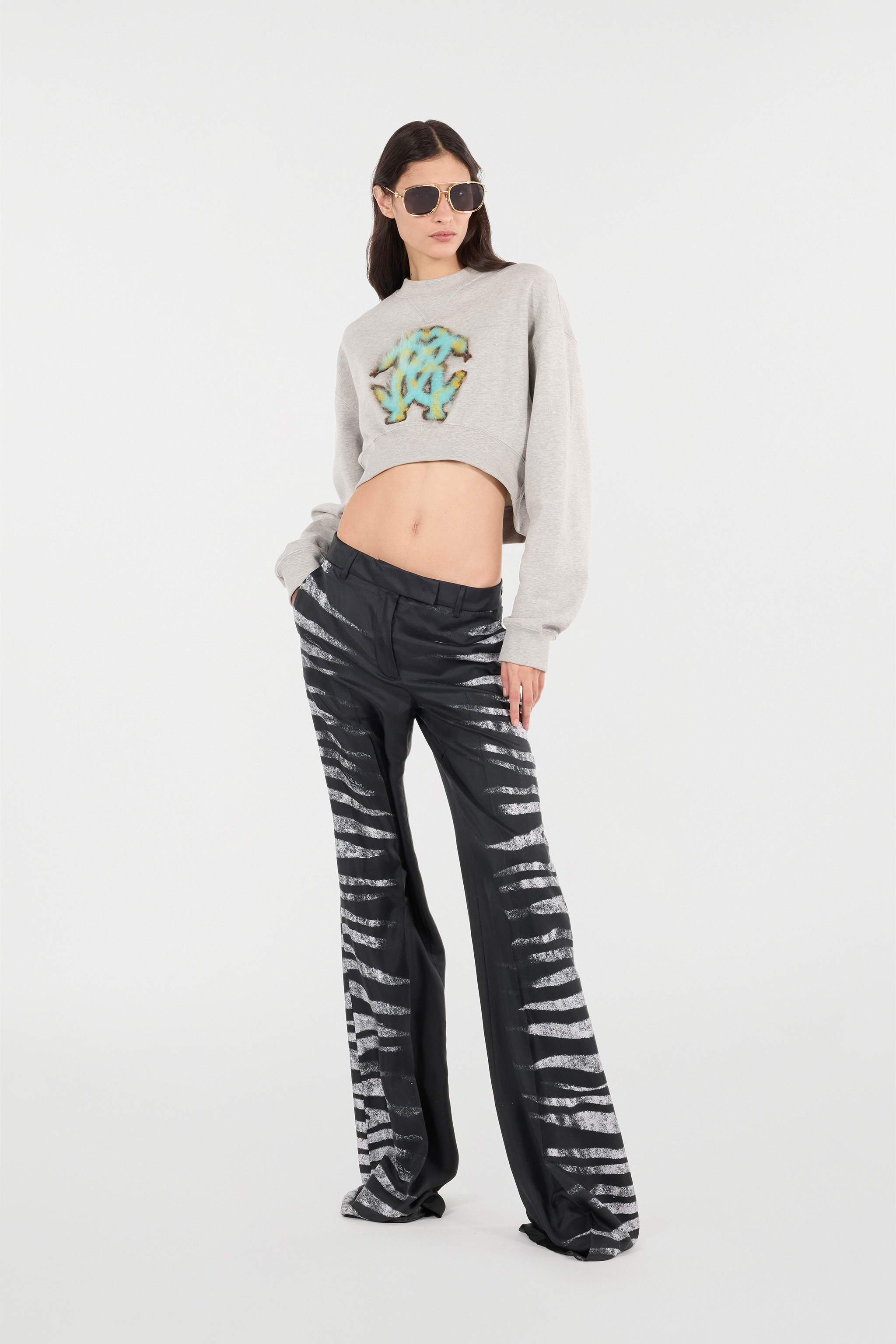 ROBERTO CAVALLI HOSE MIT PRINT ZEBRA SEITLICH