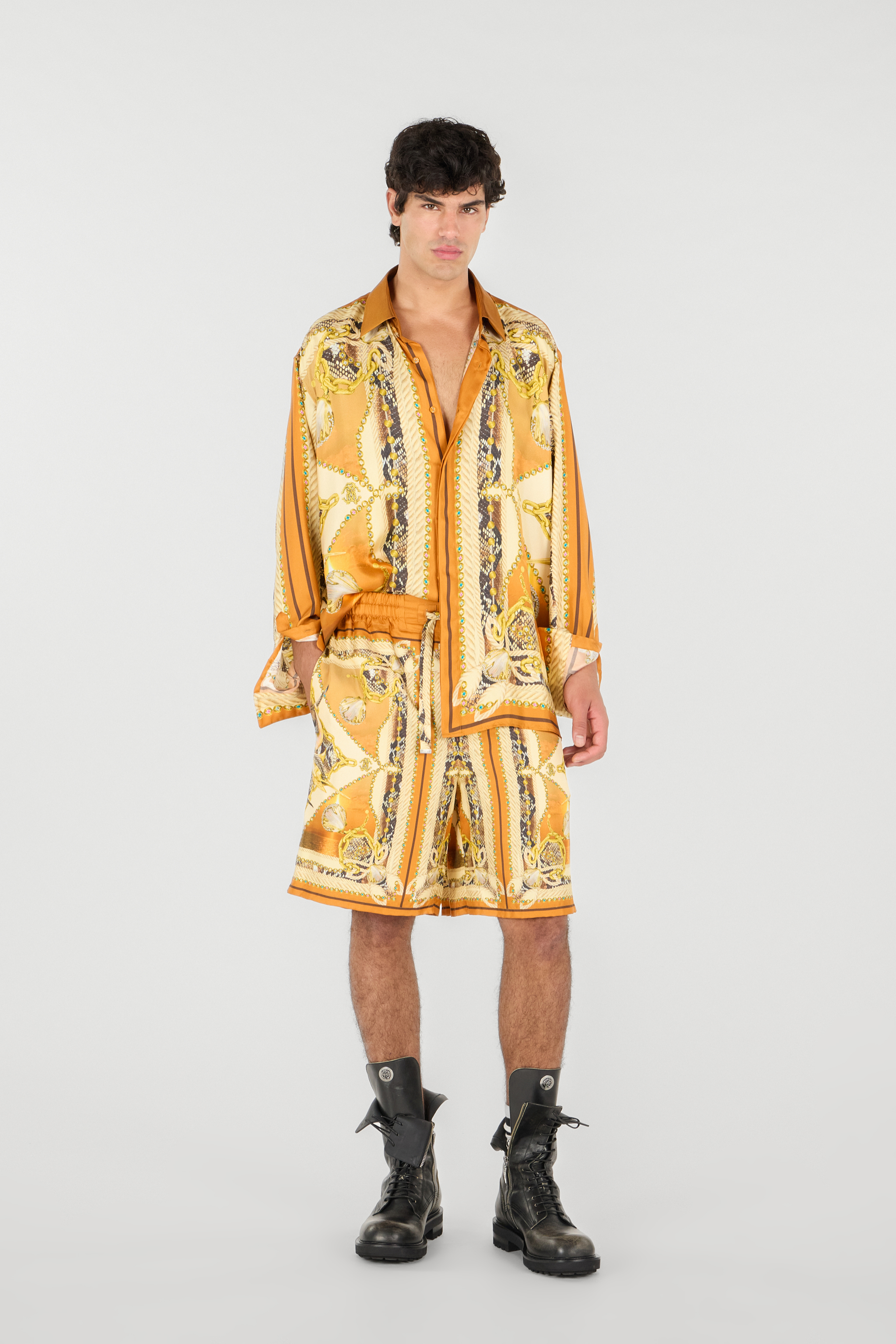 Sunset Print Silk Shirt