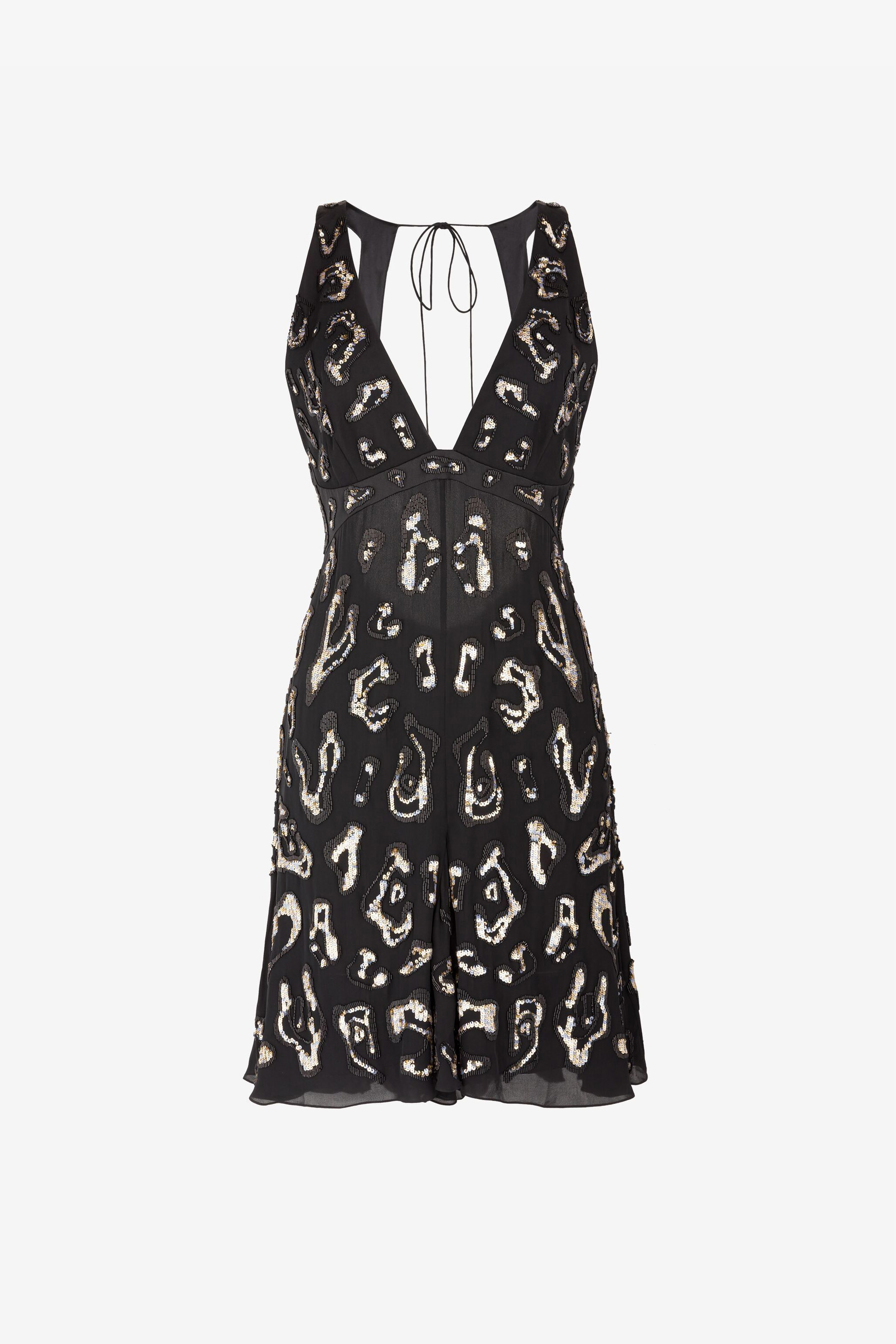 Roberto Cavalli Sequin-embellished Open-back Dress In Black