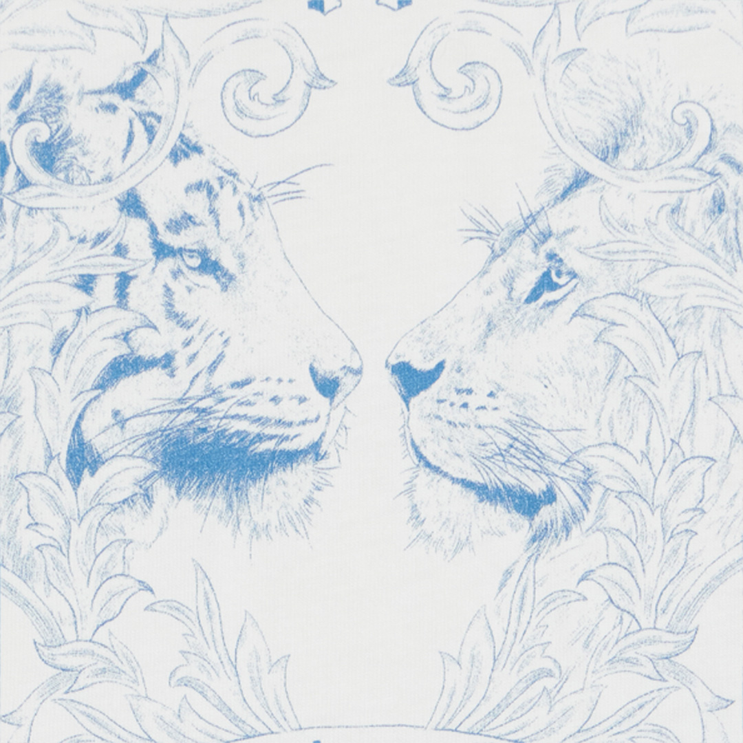Roberto Cavalli Milk White T-shirt With Feline Print In White