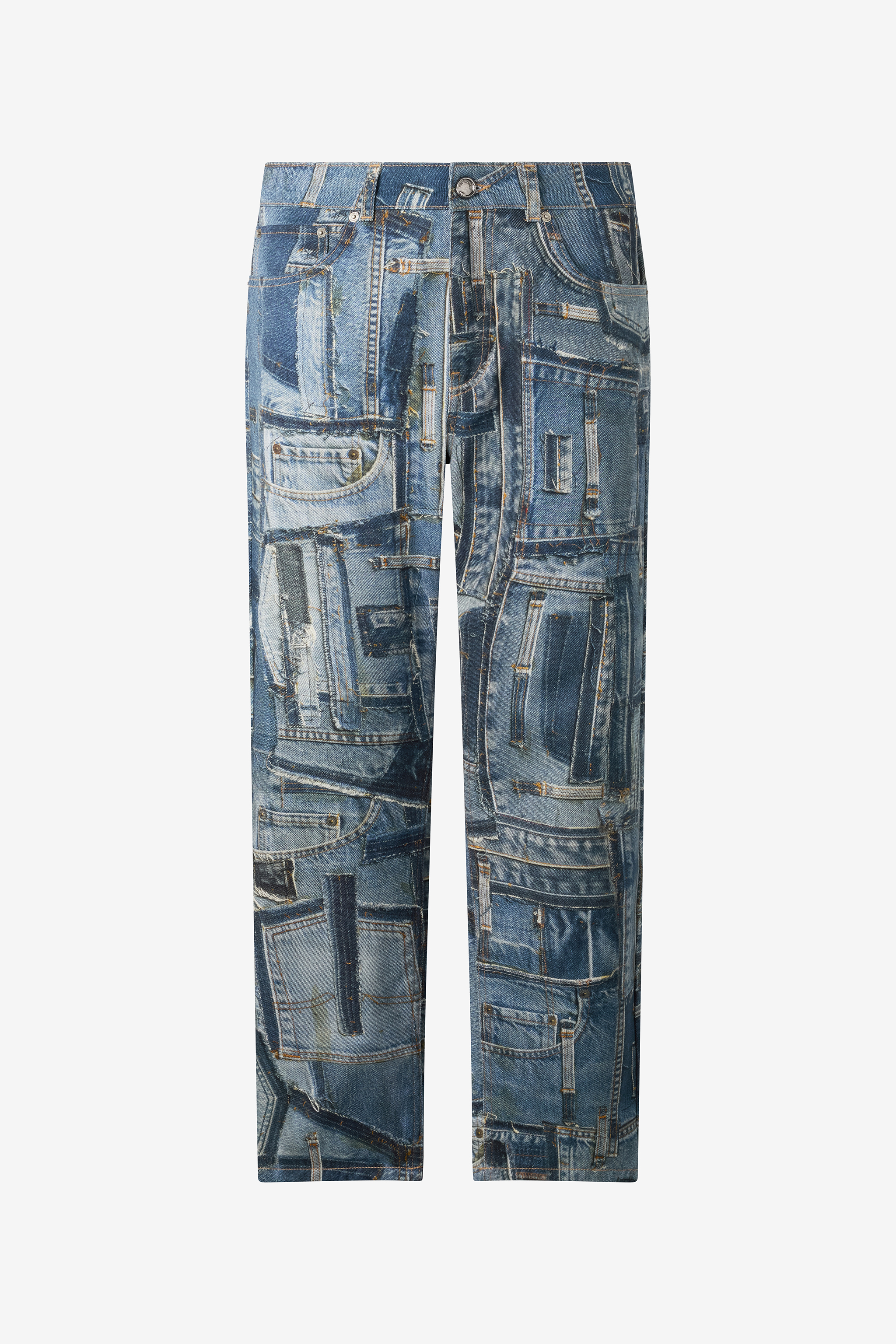 Roberto Cavalli Men's Blue Patchwork Capsule Collection Jeans - Ready To Wear