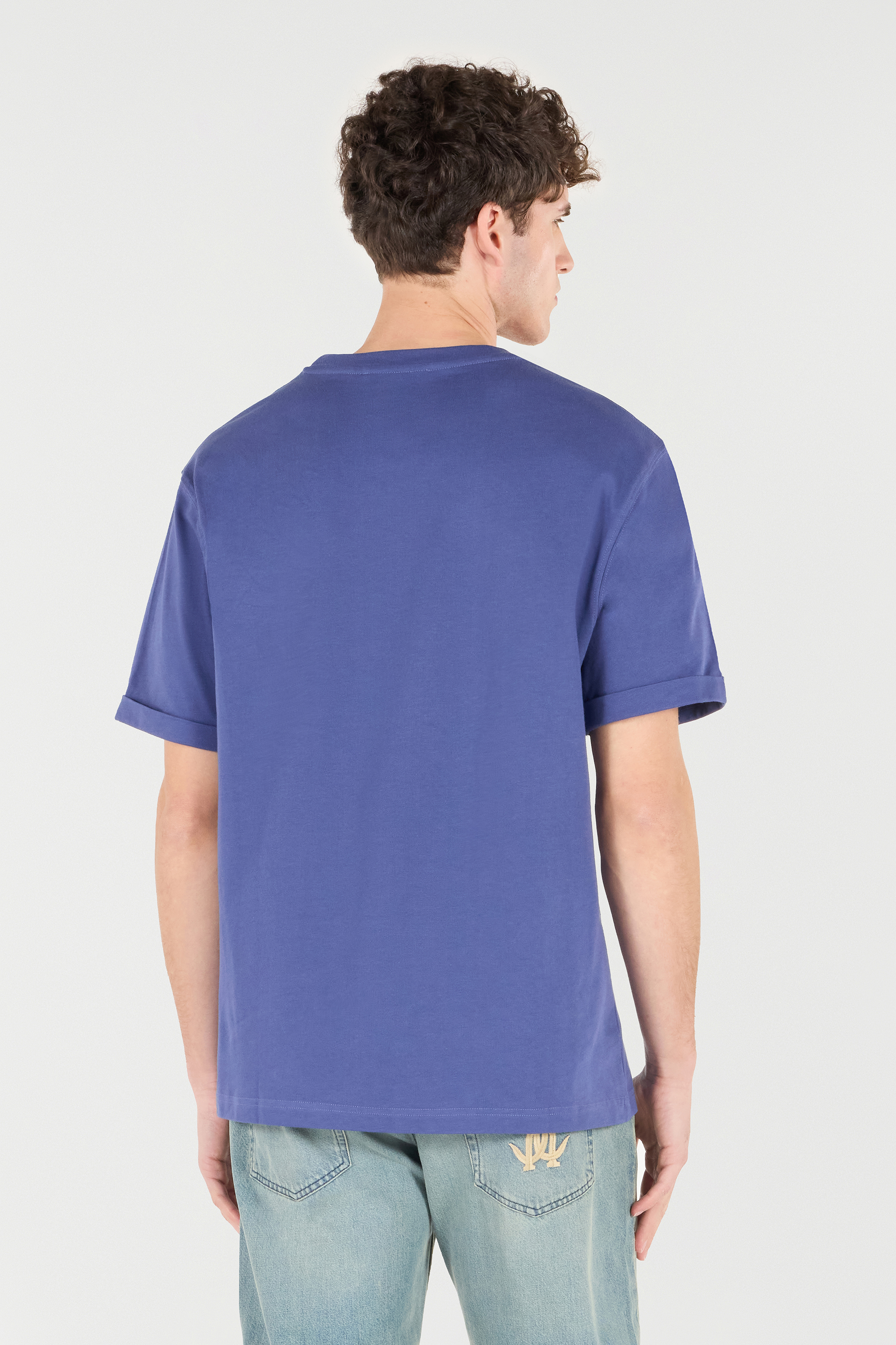 Shop Roberto Cavalli T-shirt Mit Logo Im Used-look In Navy