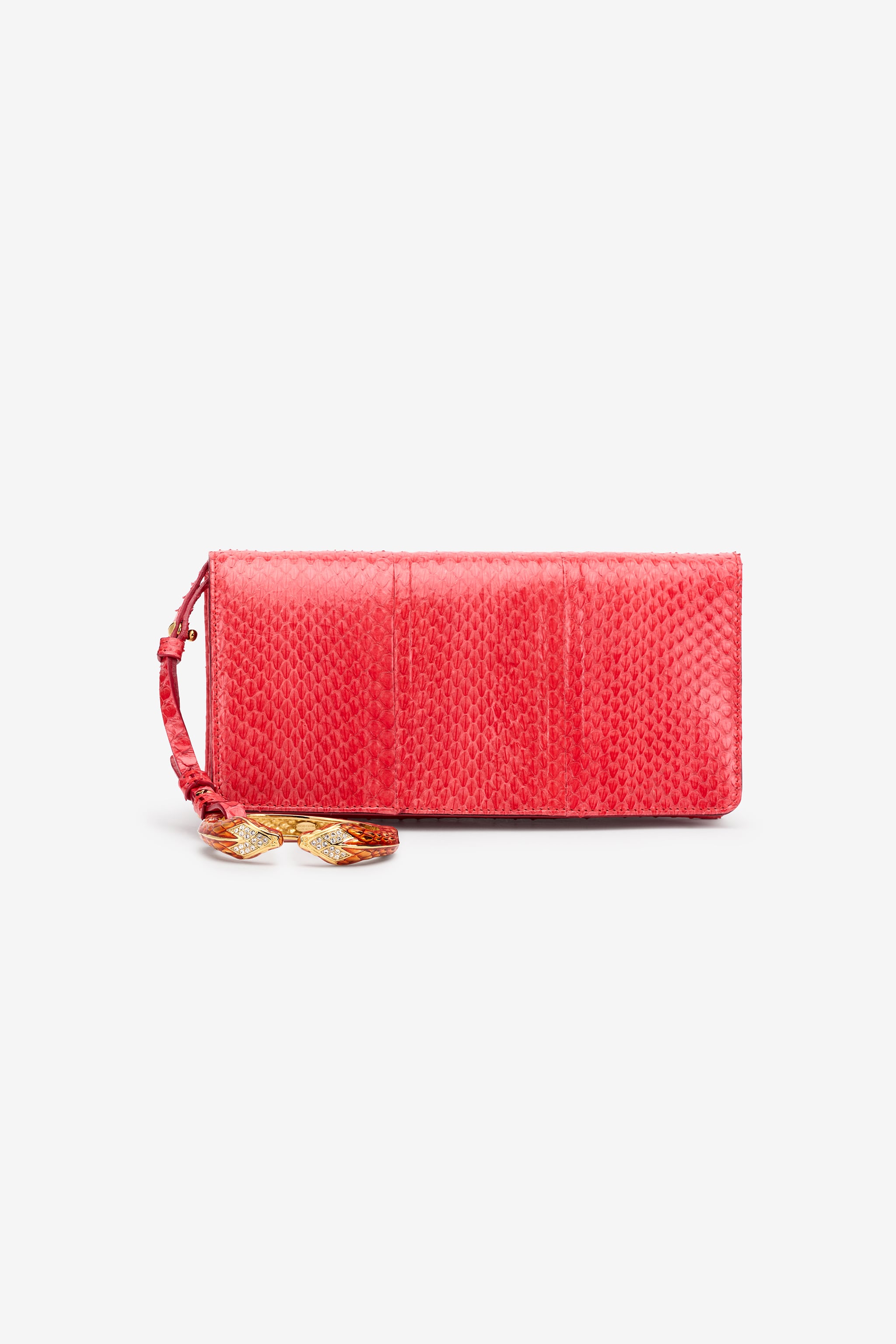 Roberto Cavalli Serpentine Pochette Coral