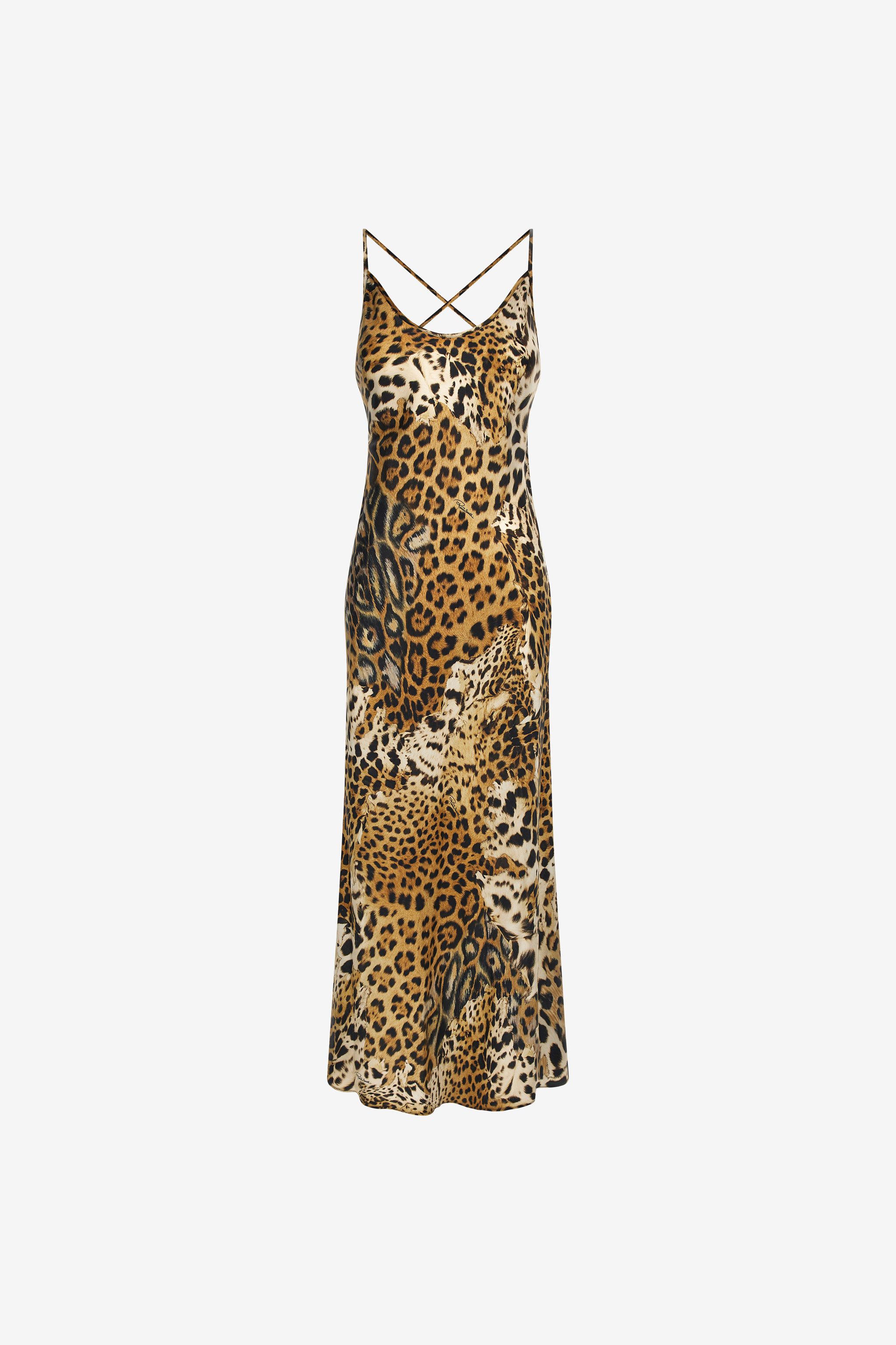 Roberto Cavalli Women's Light/Brown Jaguar Skin Print Lingerie Dress - Slip Dresses