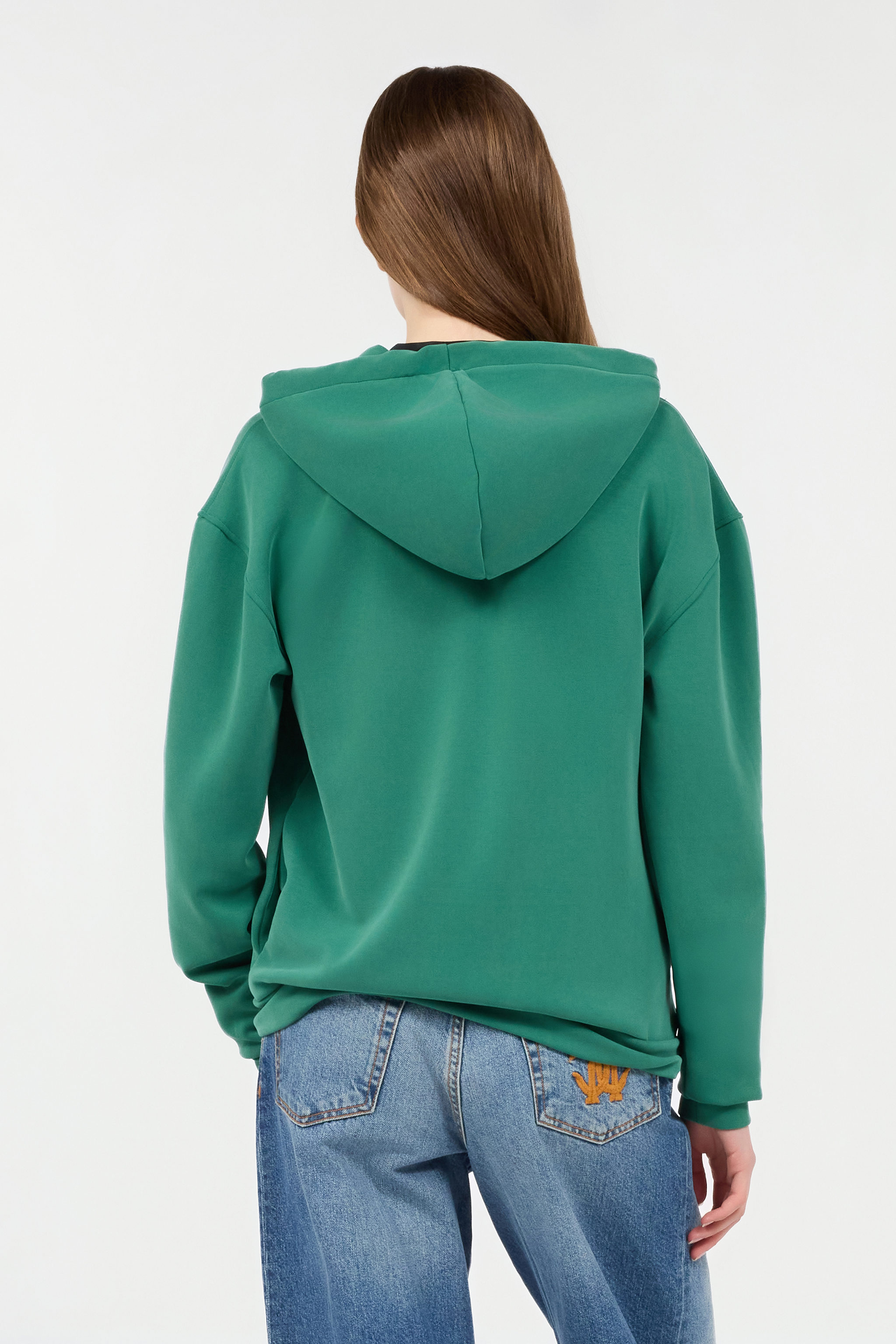 ROBERTO CAVALLI GRÜNES HOODIE-SWEATSHIRT MIT RC MONOGRAM-LOGO