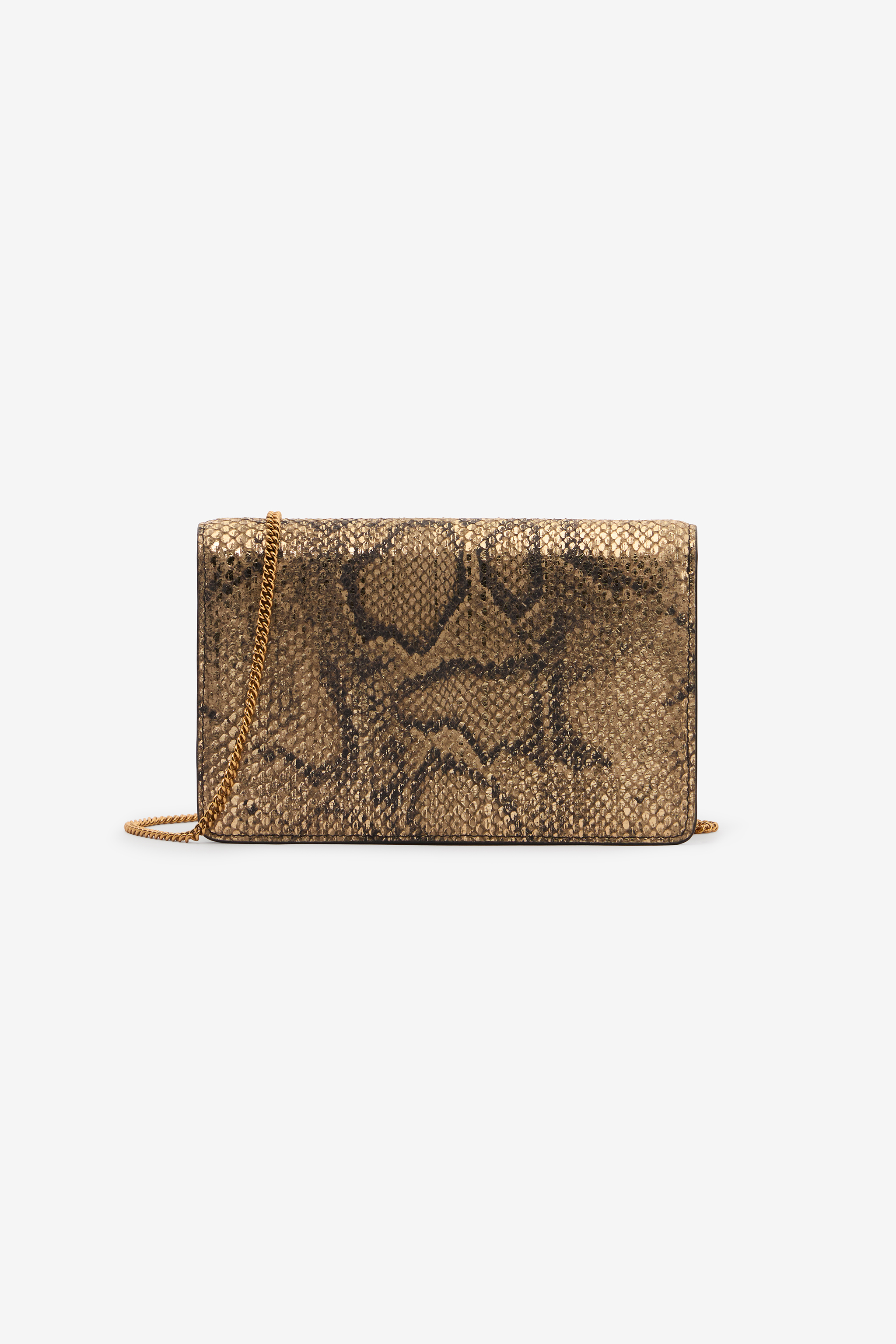 Roberto Cavalli Bag With Golden Python And Snake Motif In Gold