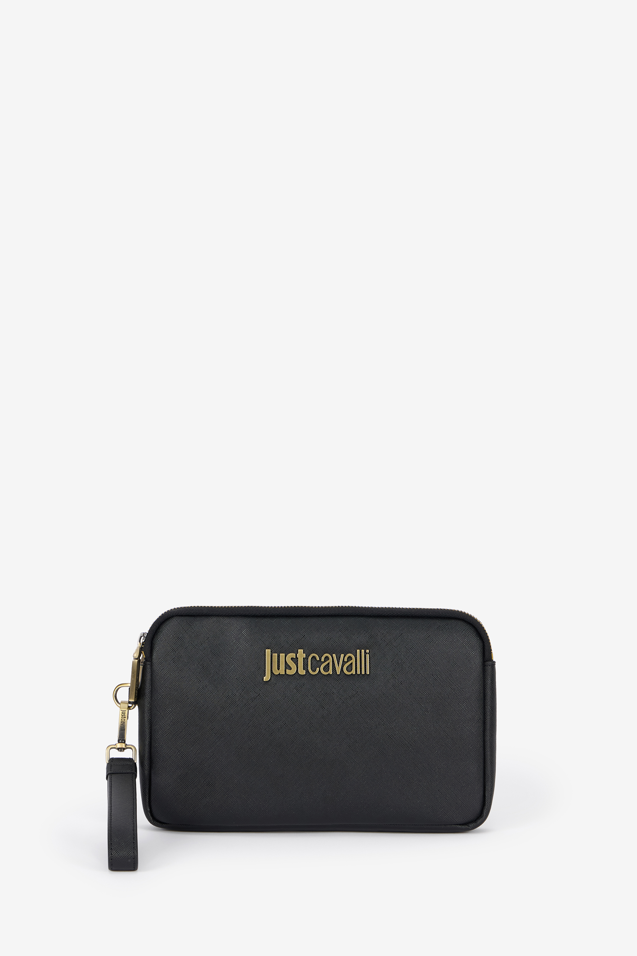 Just Cavalli Black Shoulder Bag With Logo in BLACK for Men