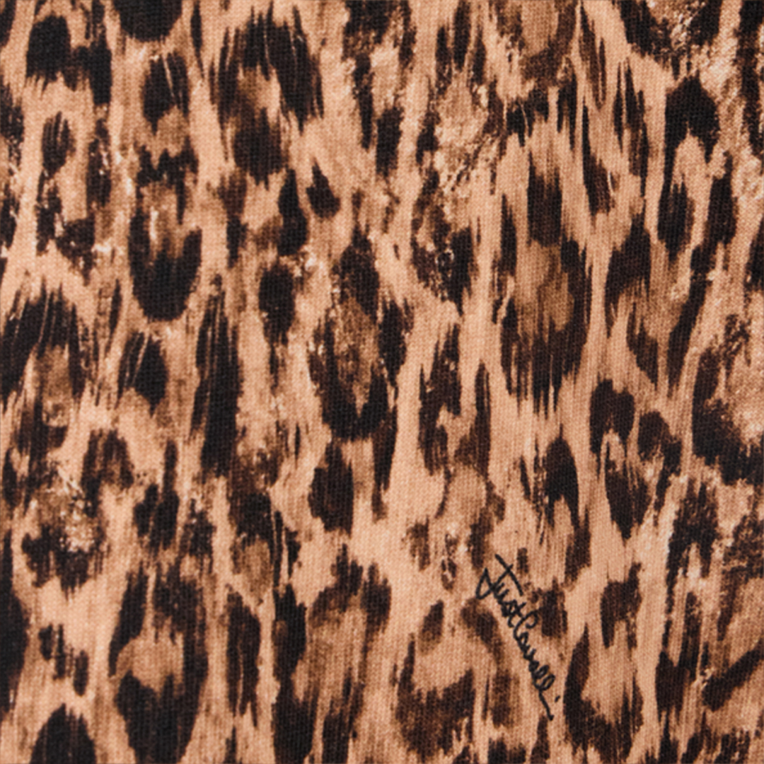 Roberto Cavalli Leopard Skin Print Trousers In Brown