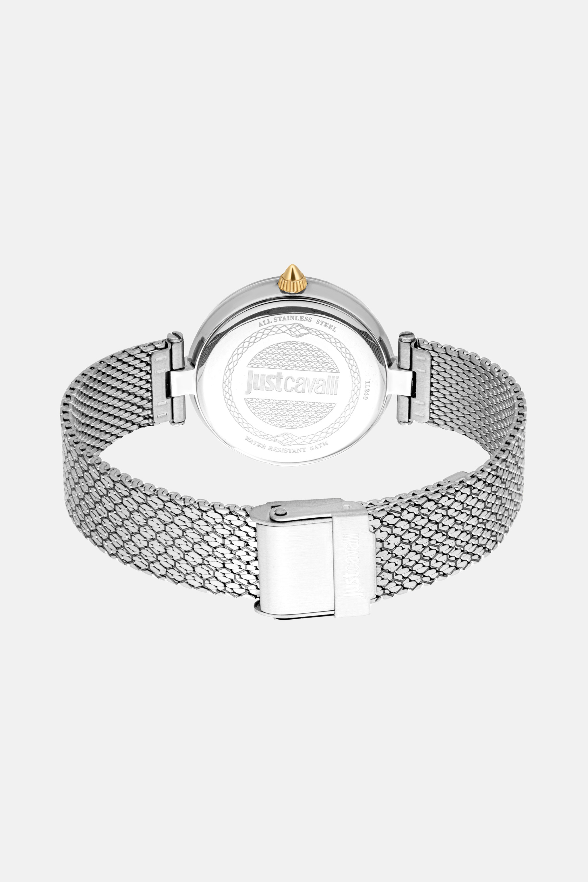 Shop Roberto Cavalli Just Cavalli Snake Watch In Silver/gold