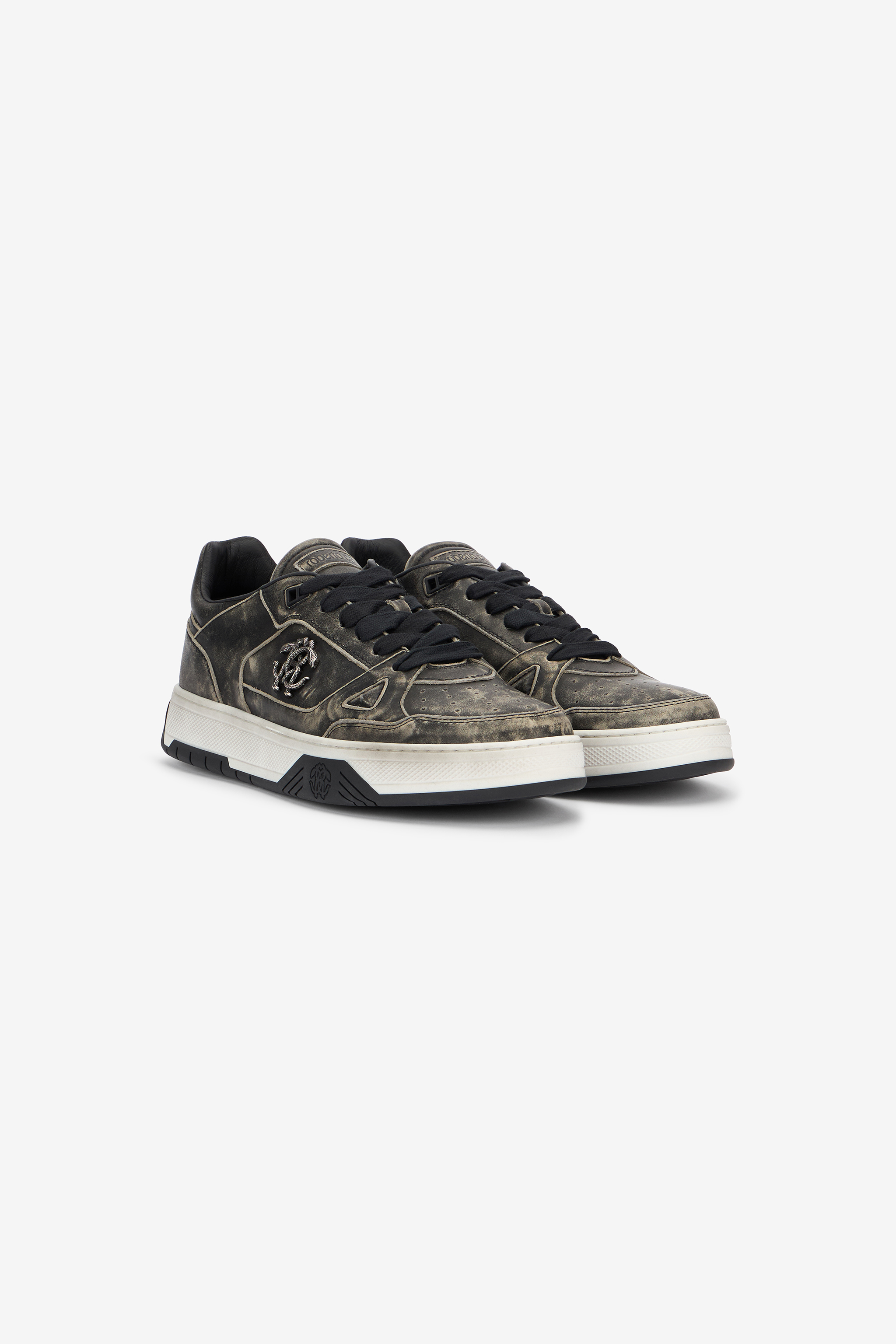 Roberto Cavalli Men's Black Shoes Sneaker Monogram Rc - Sneakers