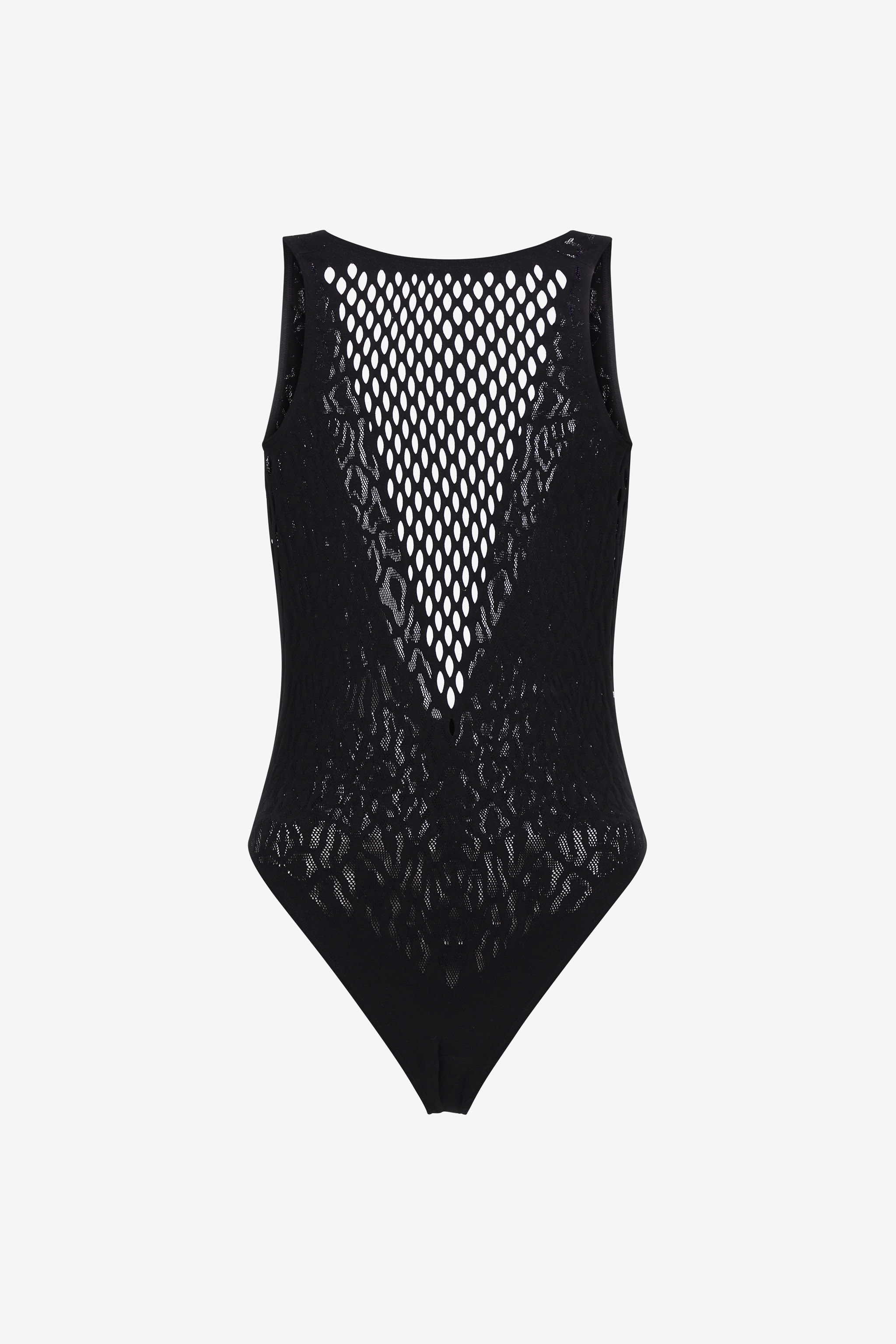 ROBERTO CAVALLI SCHWARZER BADEANZUG EINTEILER MESH-EINSATZ 