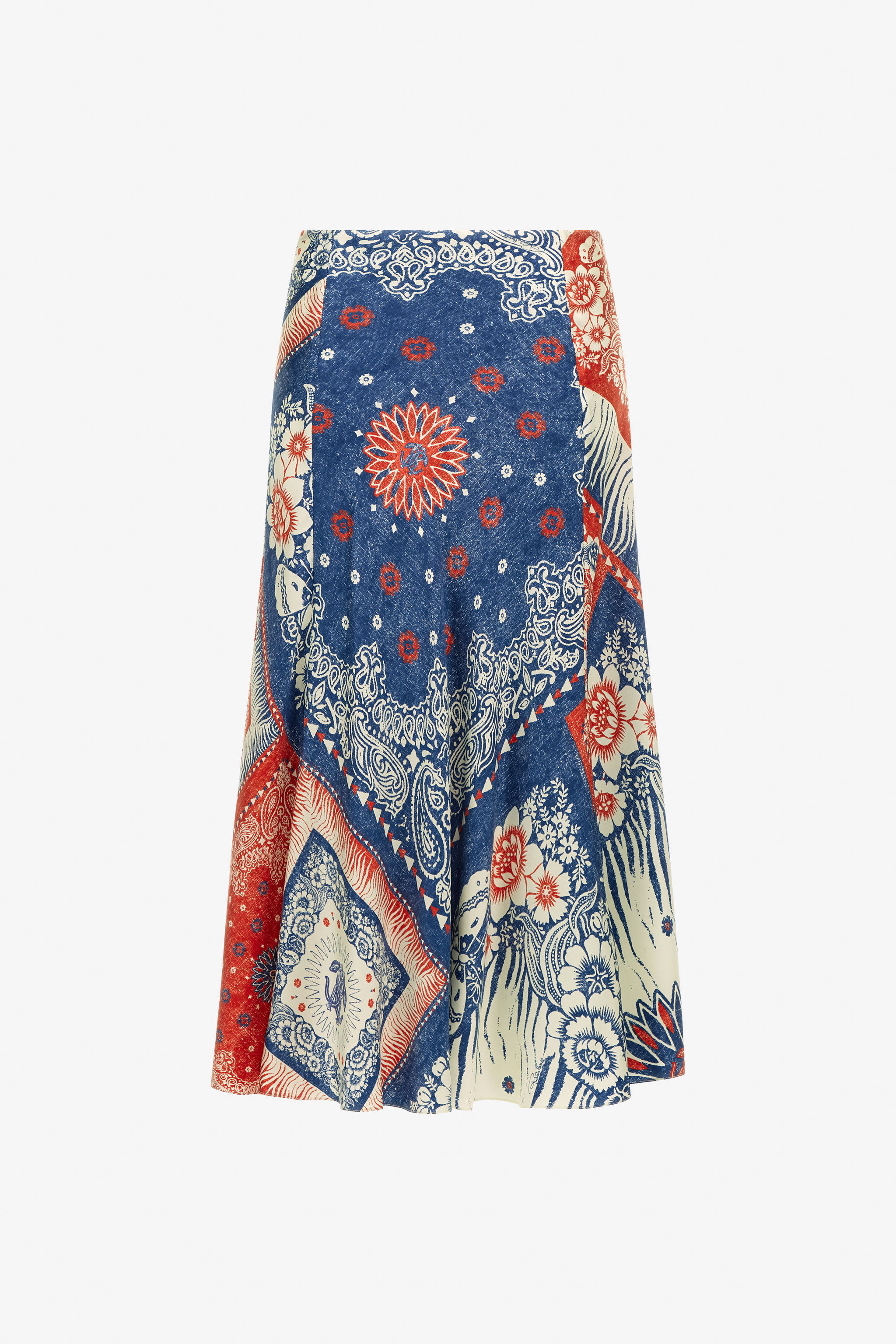 Roberto Cavalli Women's Blue Bandana Print Skirt - Skirts