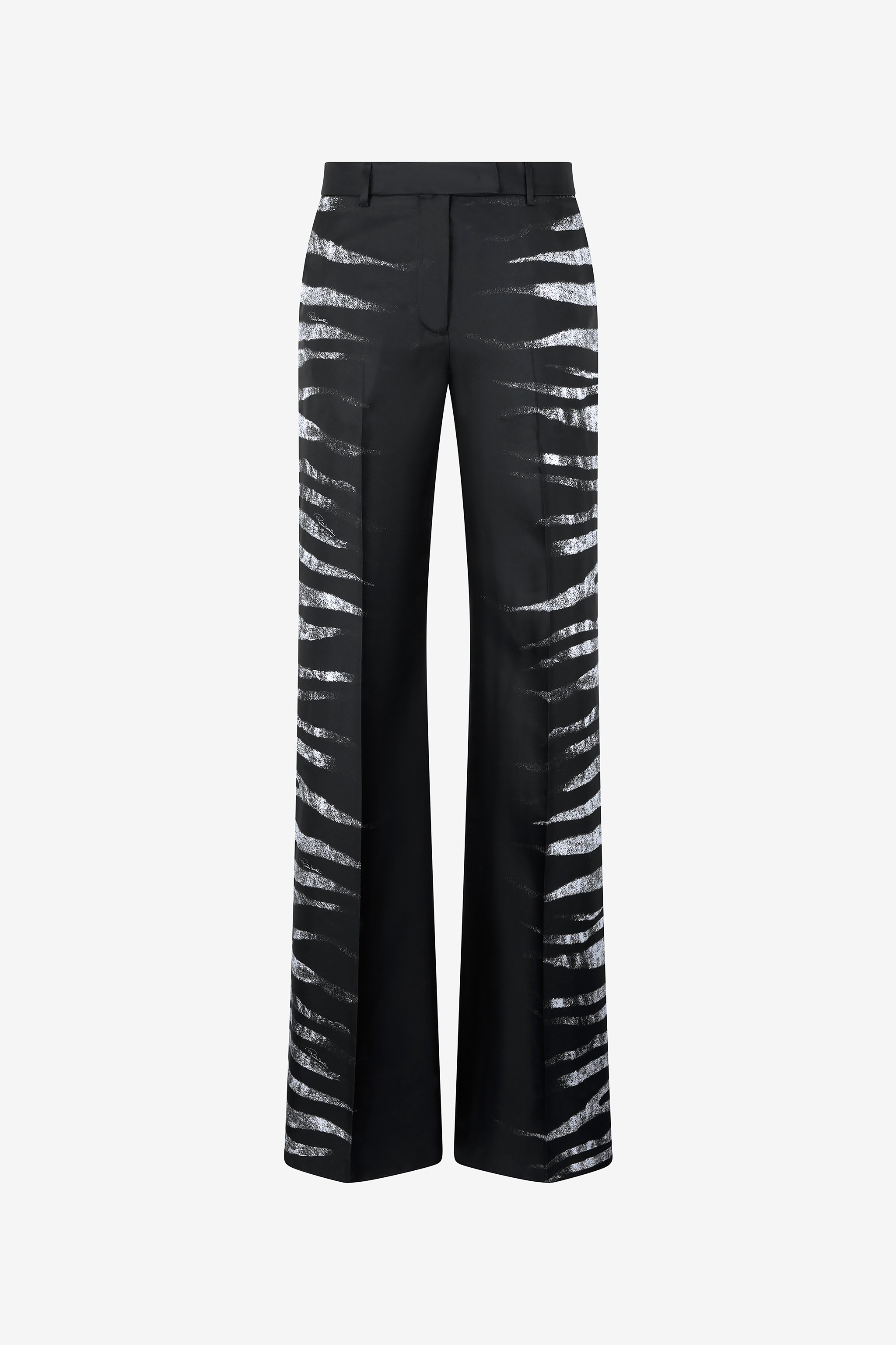 Shop Roberto Cavalli Hose Mit Print Zebra Seitlich In Nero/bianco