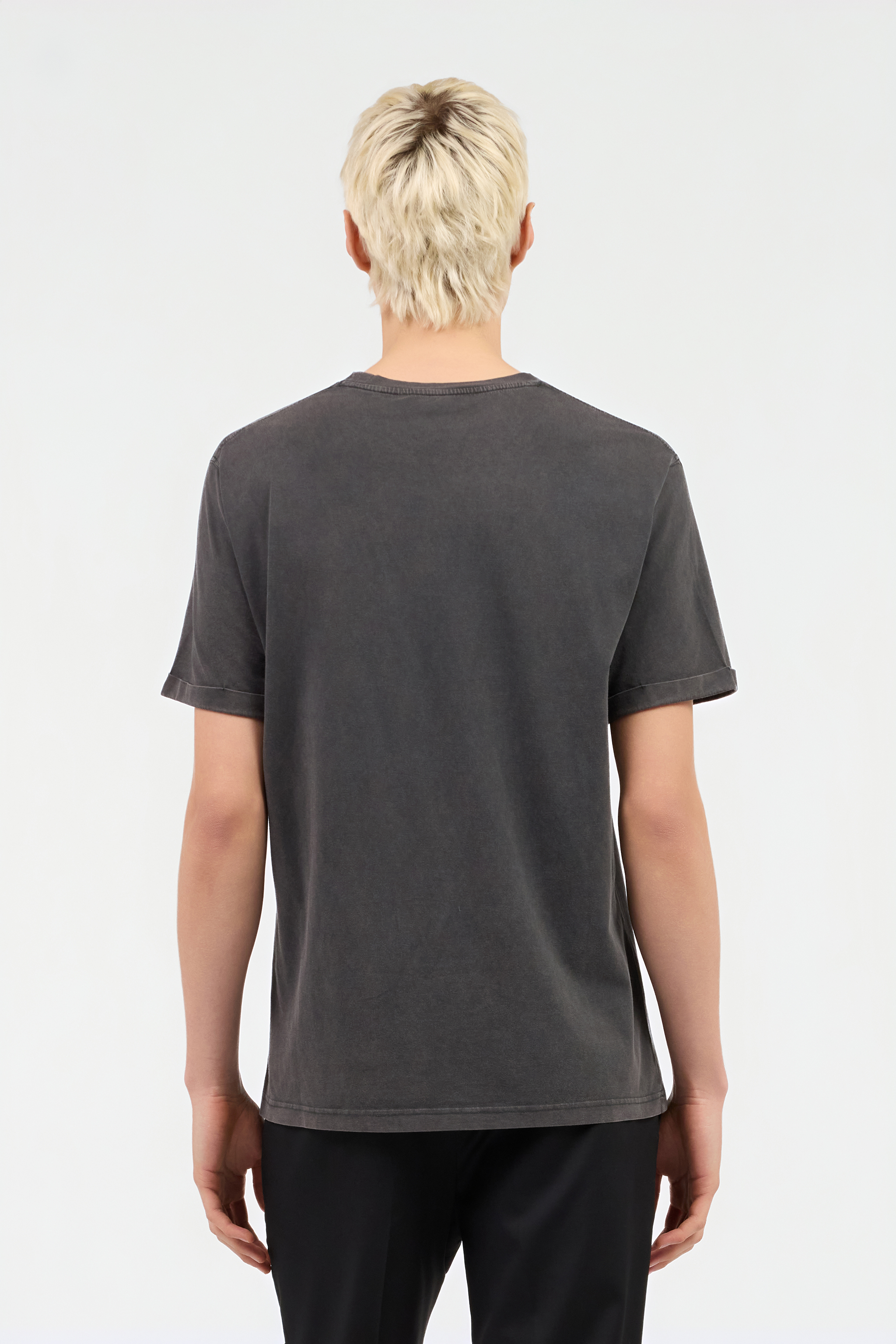 Grey T-Shirt With Snake Logo Print