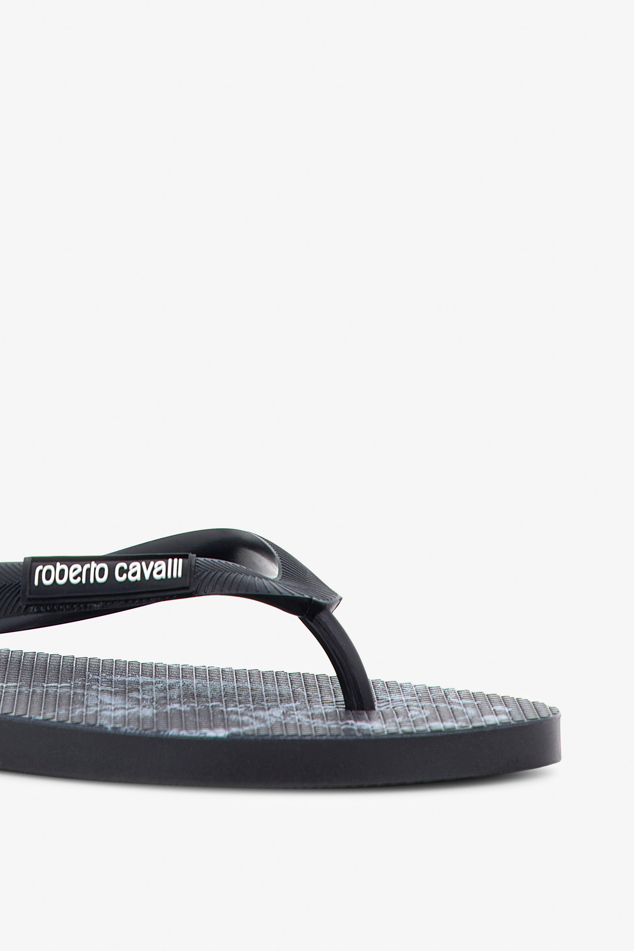 Roberto Cavalli Flip-flops With Logo In Black