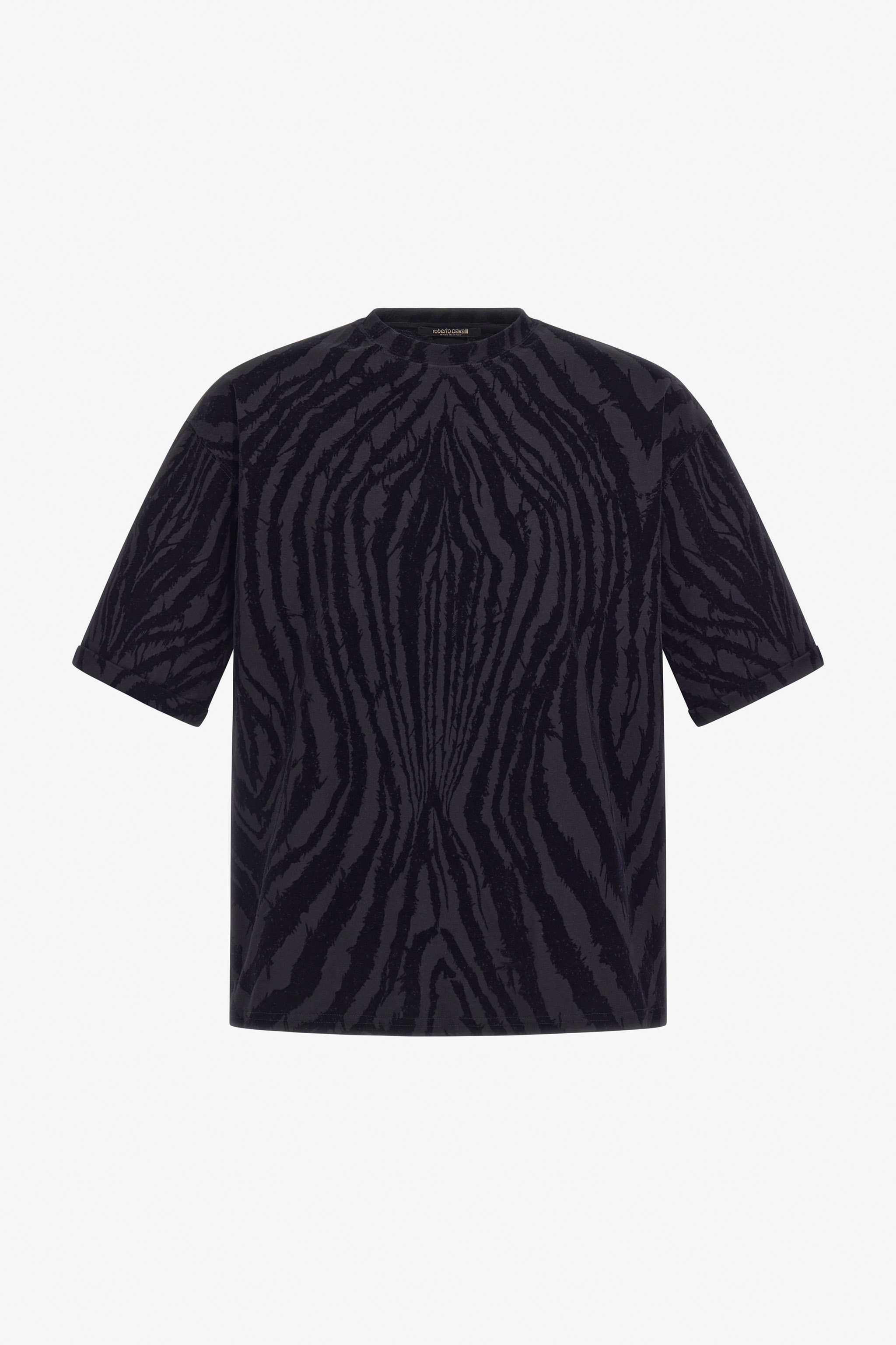 Roberto Cavalli Freedom Print T-shirt In Black
