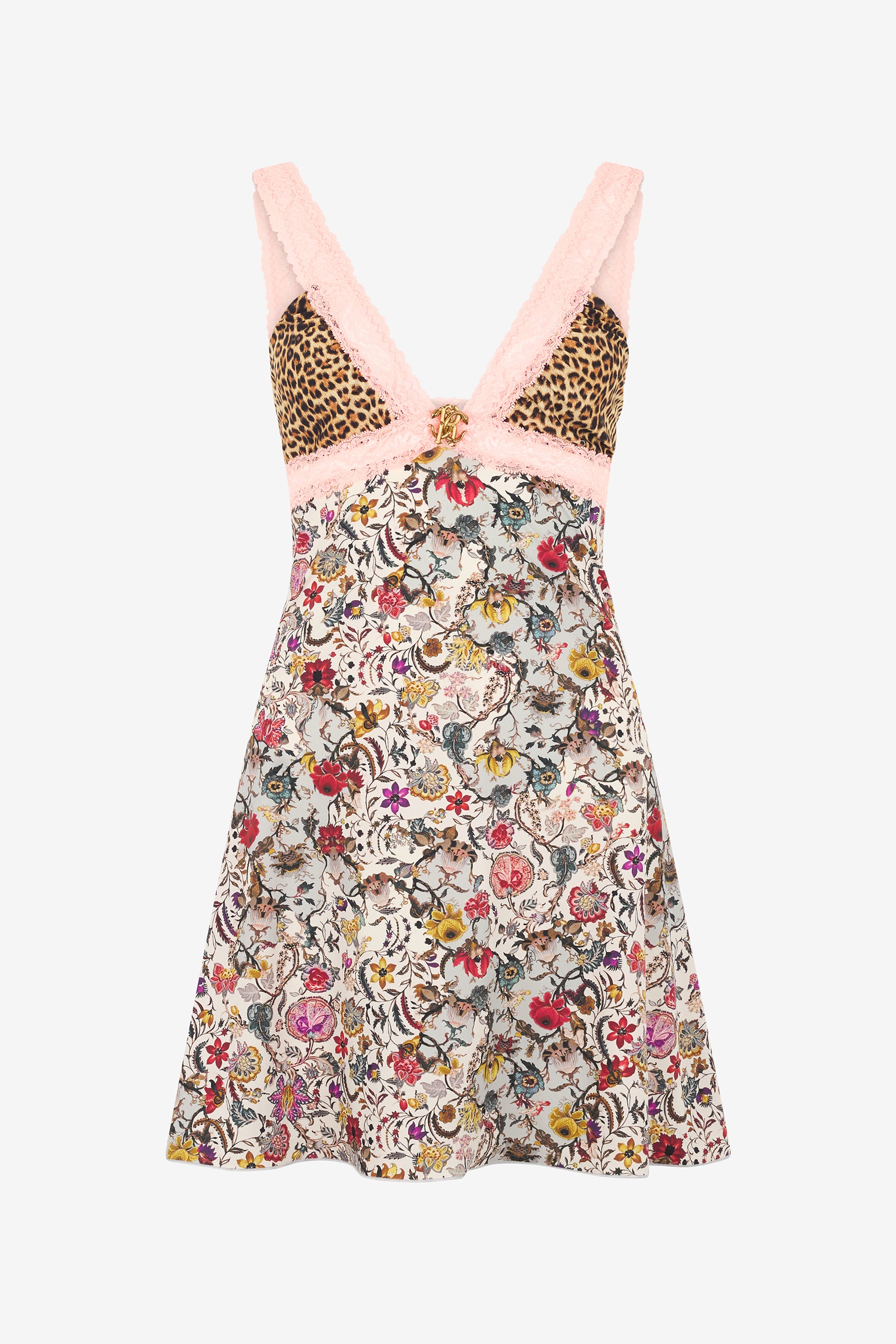 Roberto Cavalli Florentine Flowers Print Mini Dress