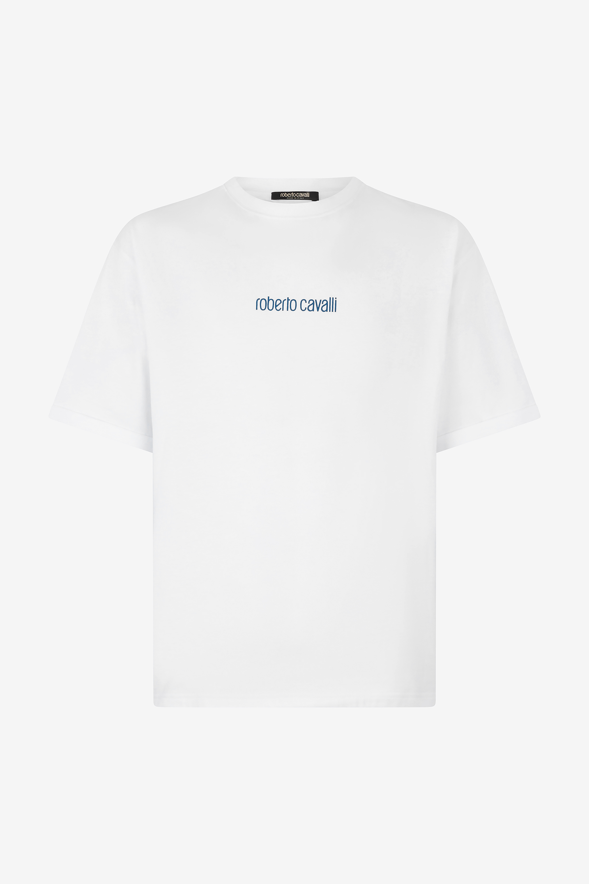 Roberto Cavalli , T-Shirts, Male, White, M, Cotton T-Shirt With Dragon And Logo - Image 2