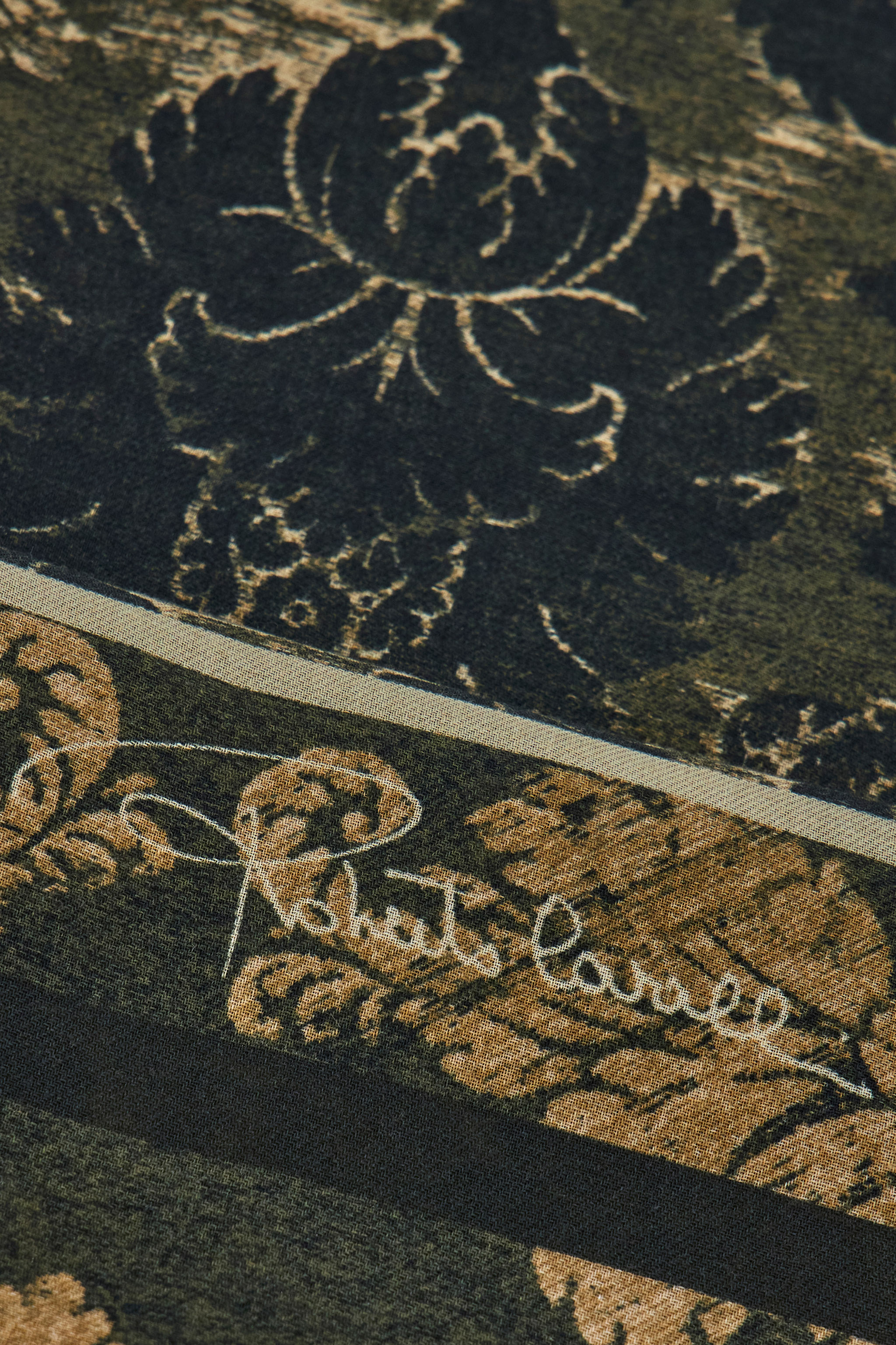 Roberto Cavalli Shawl With Brocade Print In Military Green