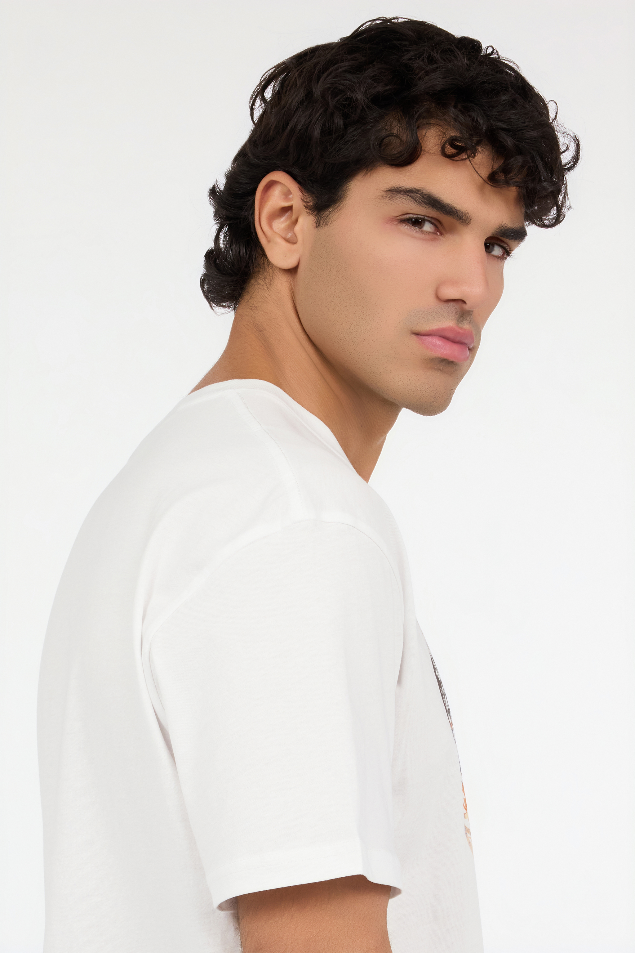 White T-Shirt with JC Monogram and Logo