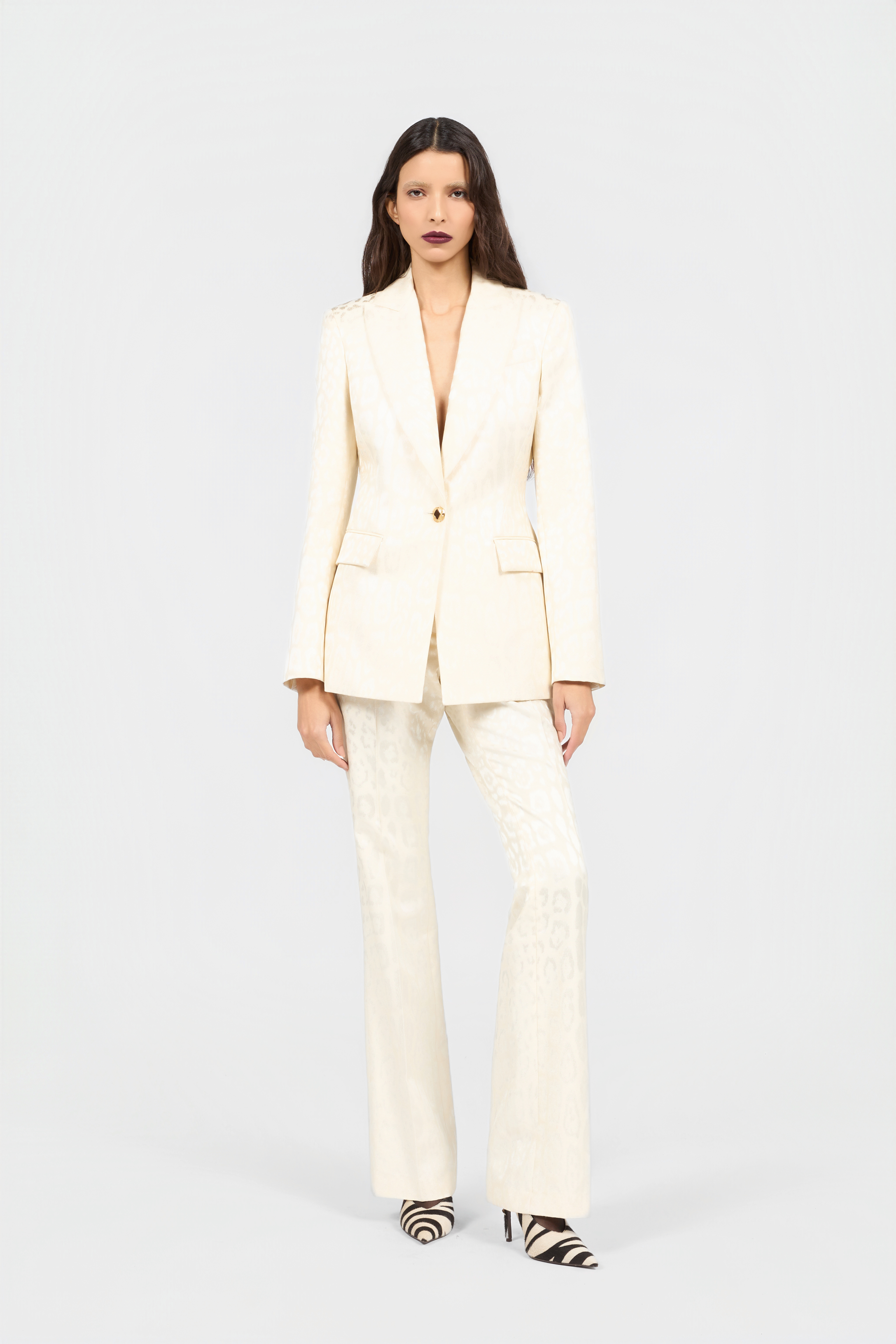 Roberto Cavalli Ivory Jacket With Jaguar Motif | Thumbnail 6 Roberto Cavalli Ivory Jacket With Jaguar Motif | Thumbnail 6