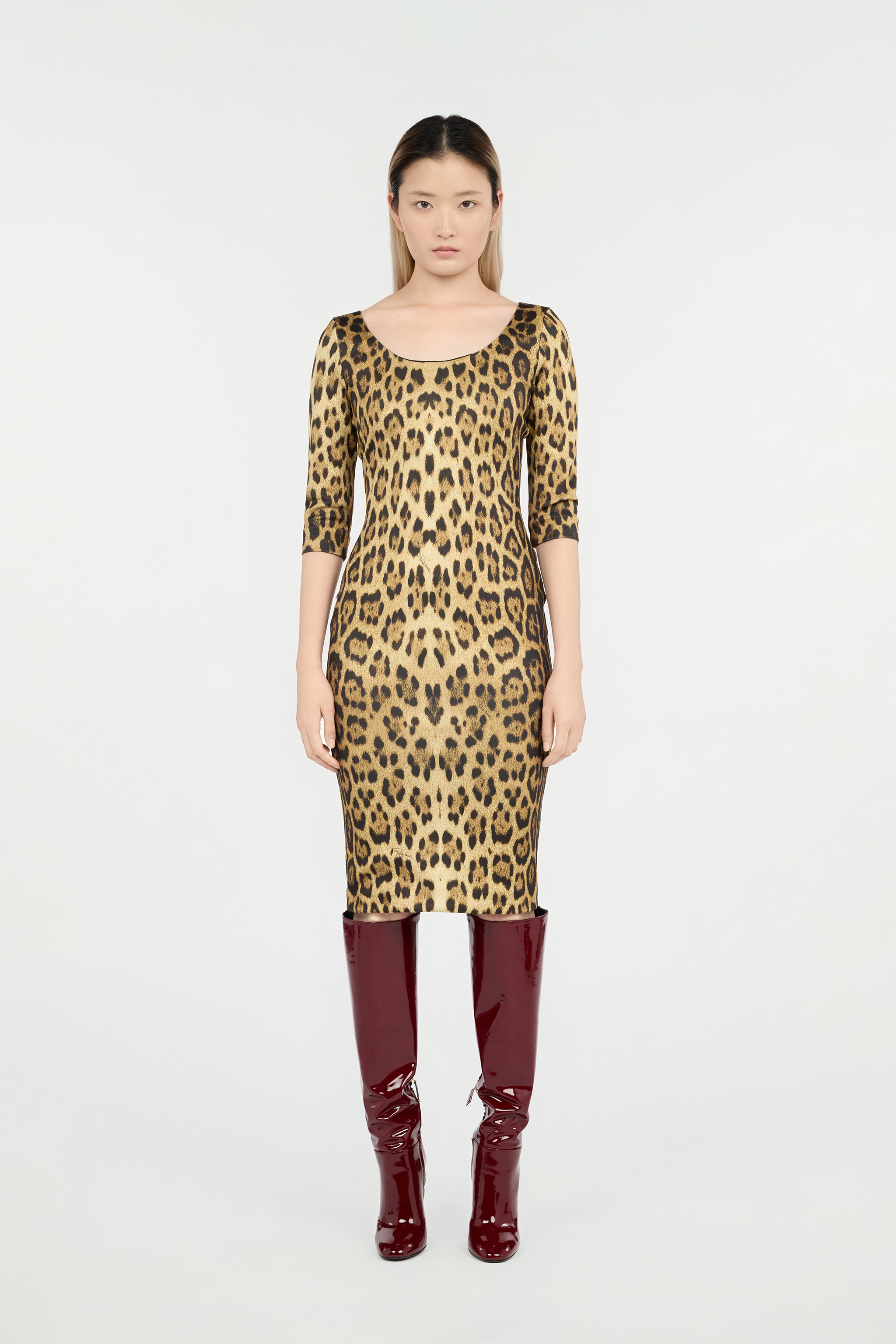 Leopard Print Midi Dress