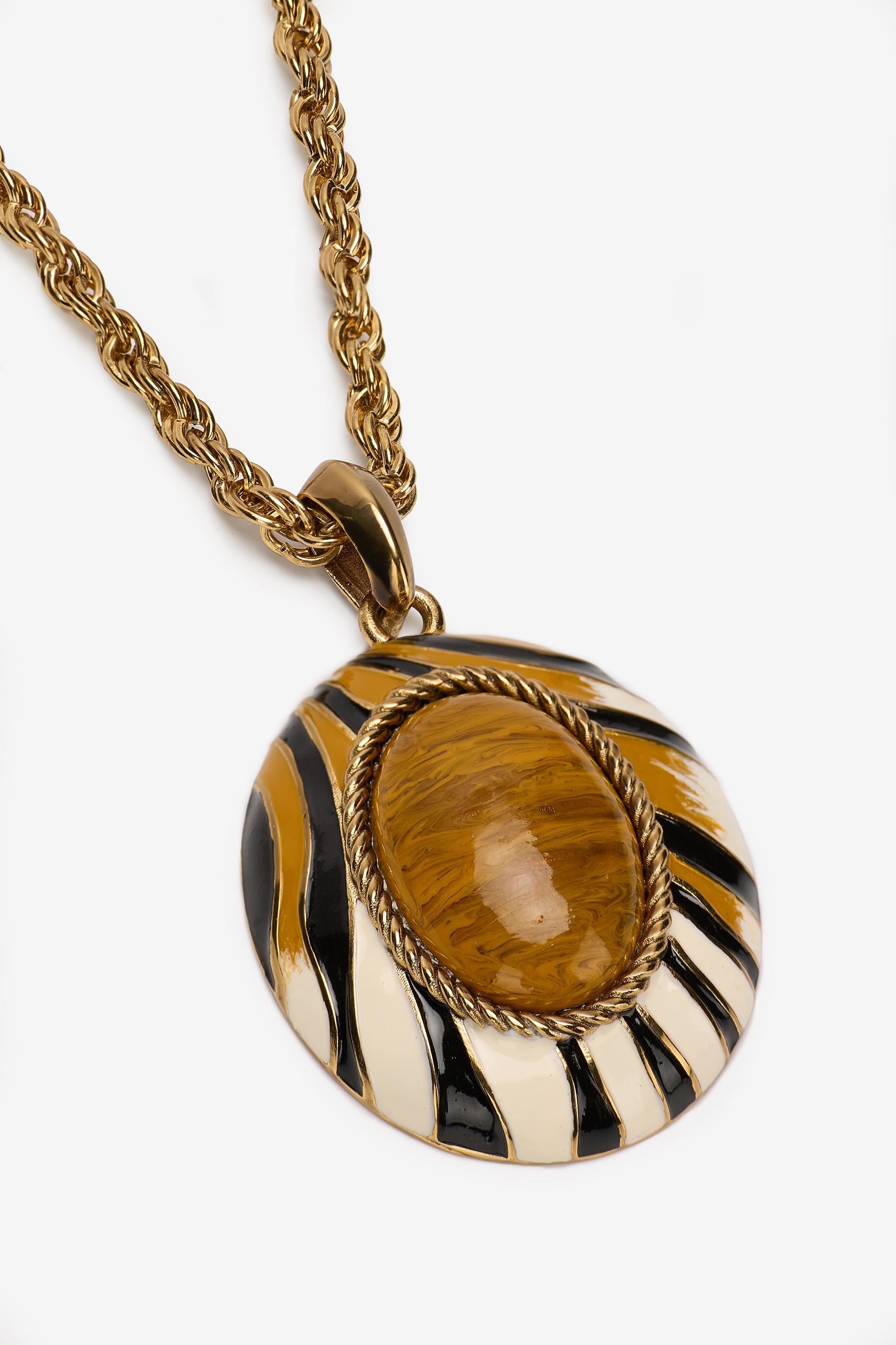 Roberto Cavalli Ray Of Gold Double Pendant Necklace