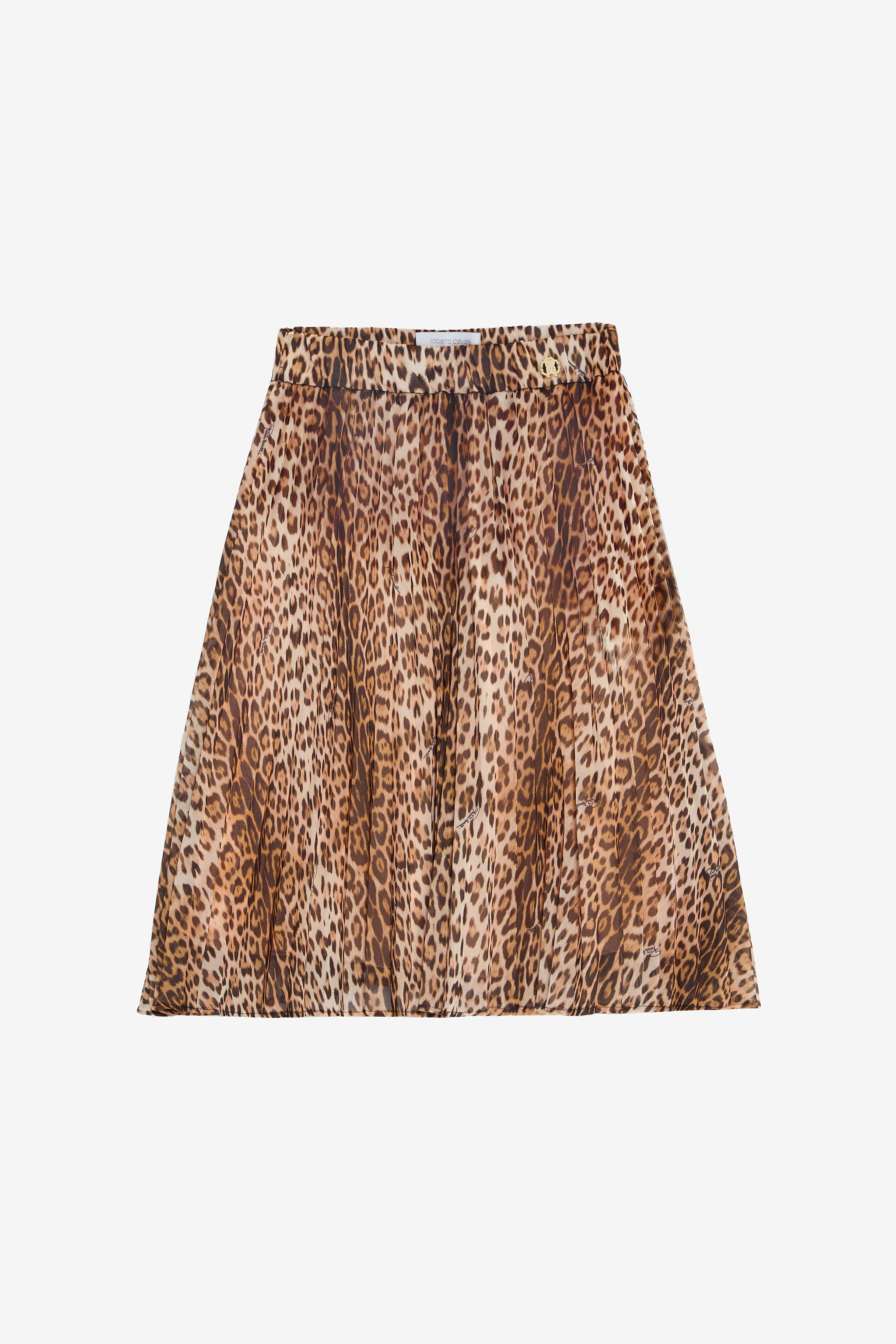 Roberto Cavalli Girls Leopard Print Pleated Skirt - Skirts Natural