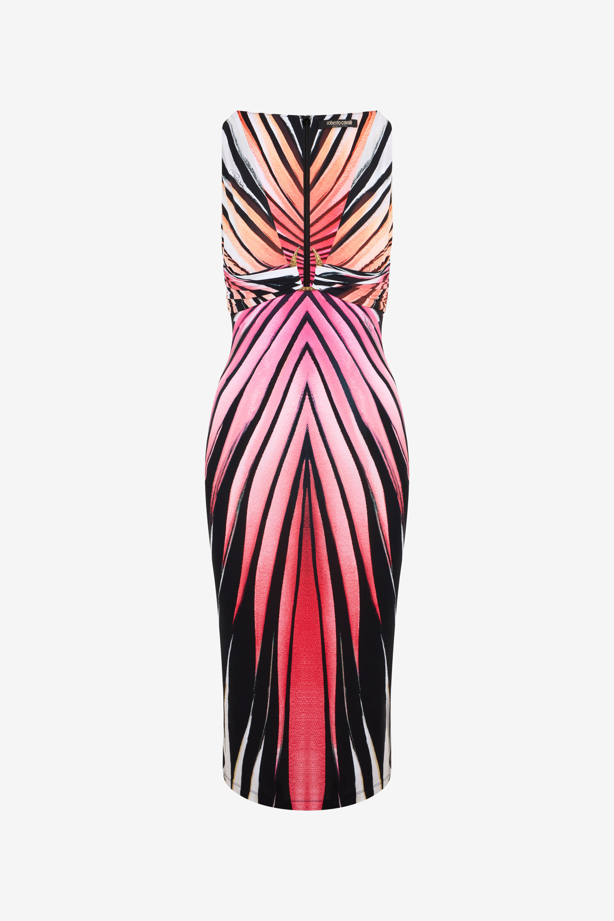 Roberto Cavalli Ray Of Paradise Print Midi Dress