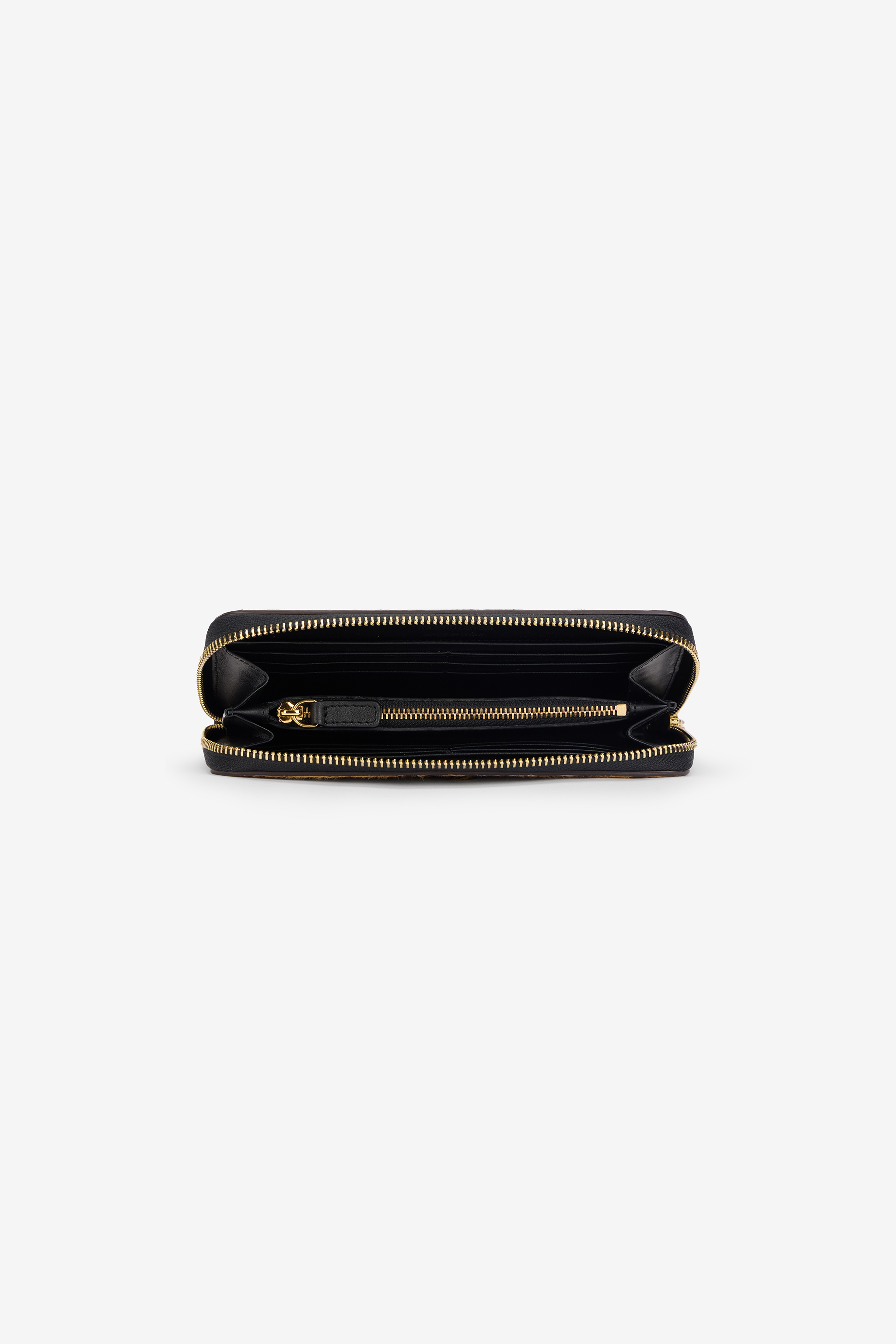Roberto Cavalli Jaguar Skin Print Zip-around Wallet In Neutral