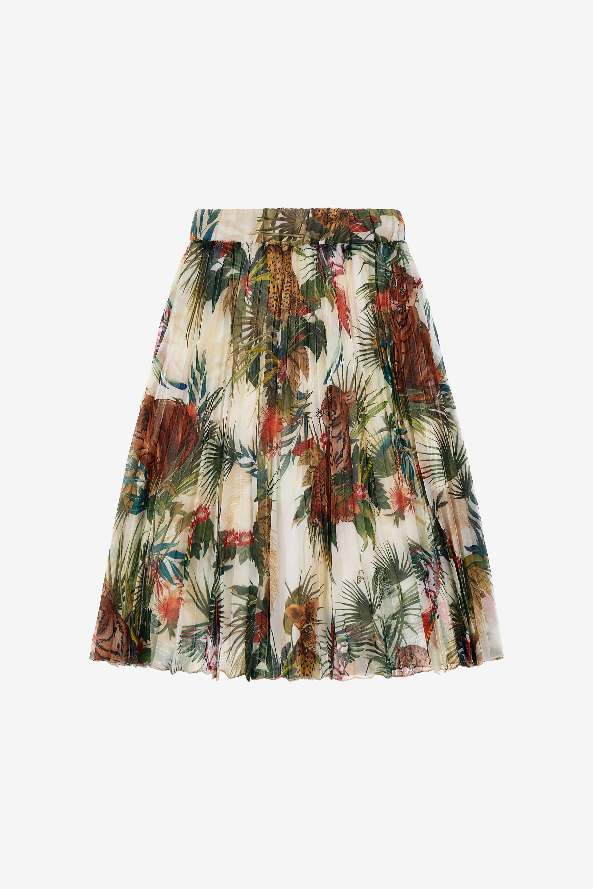 Roberto Cavalli Midi Skirt Jungle Print In Green