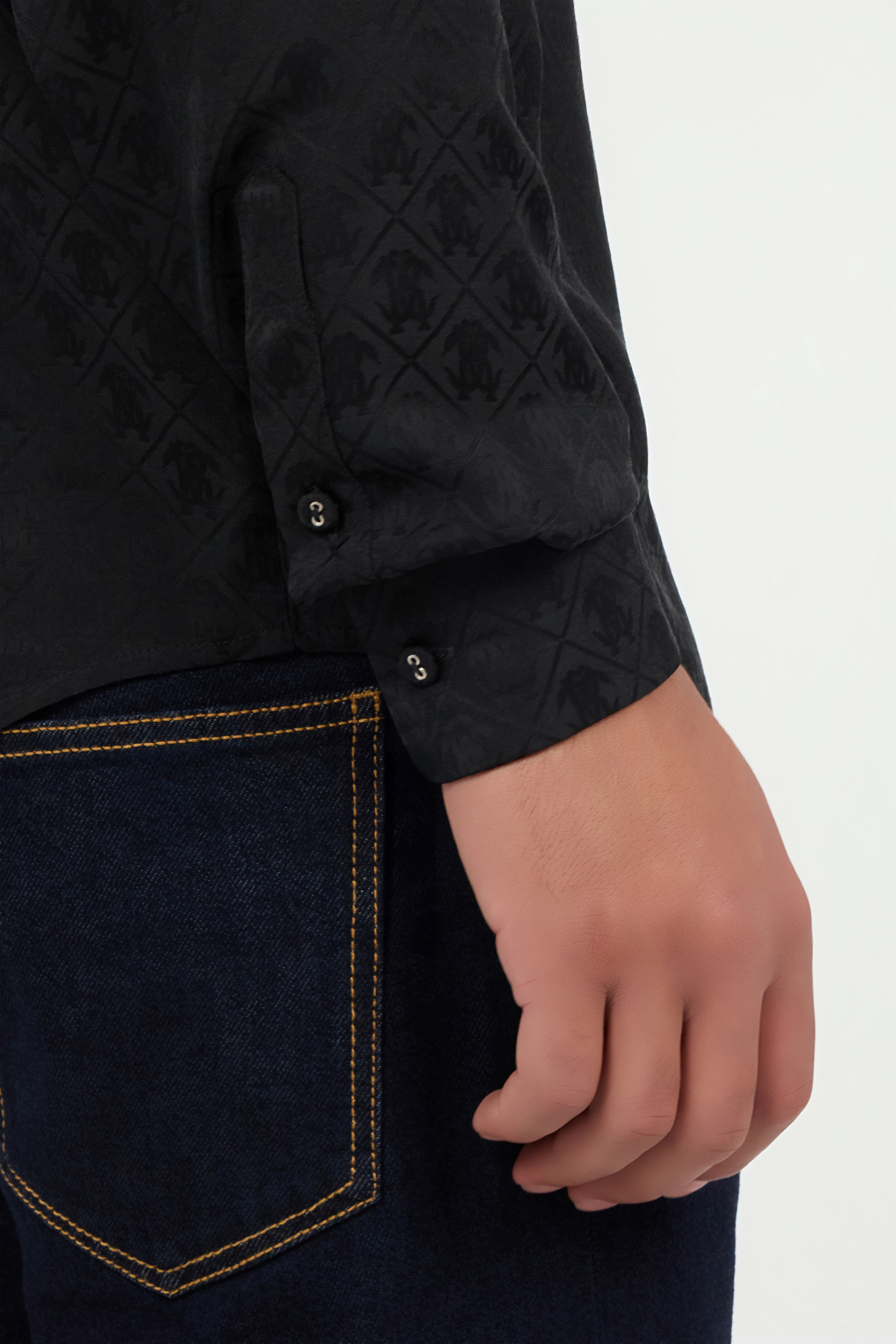 Black shirt with all-over Monogram Mirror Snake