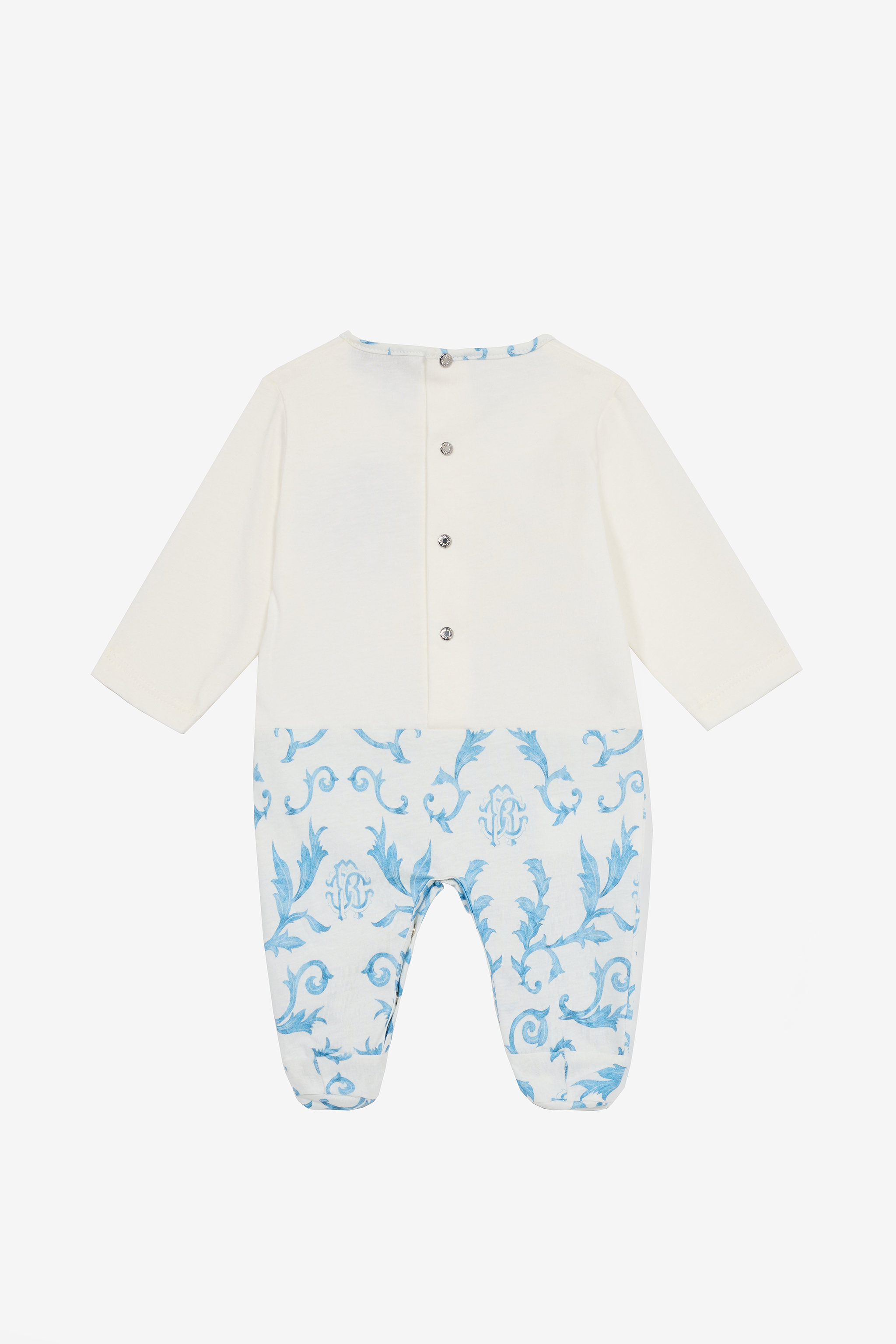  Roberto Cavalli Hat, Bib And Romper Suit Set With Rc Monogram And Print -  New Born (1-18m) Light Blue 01m 