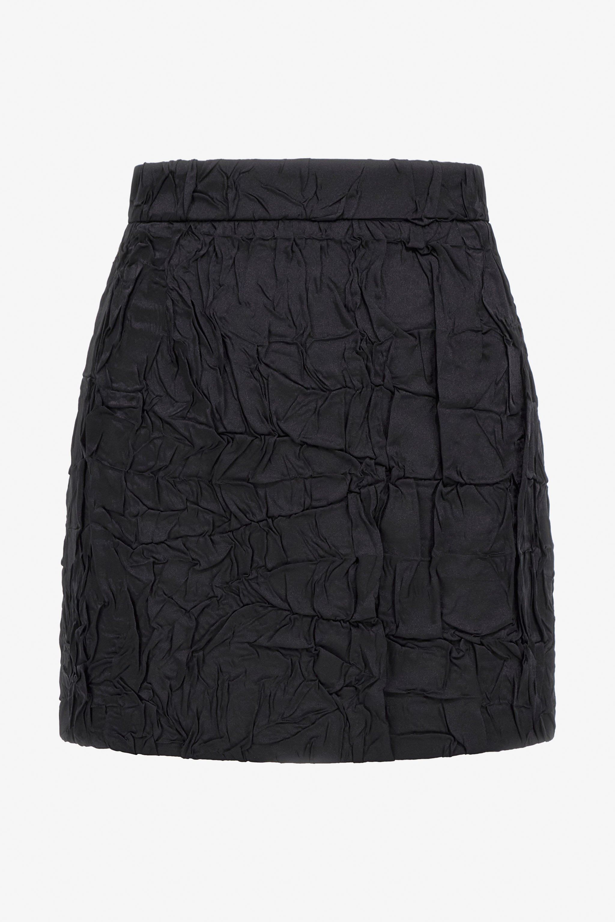 Roberto Cavalli Skirt With Wrinkled Effect In Black