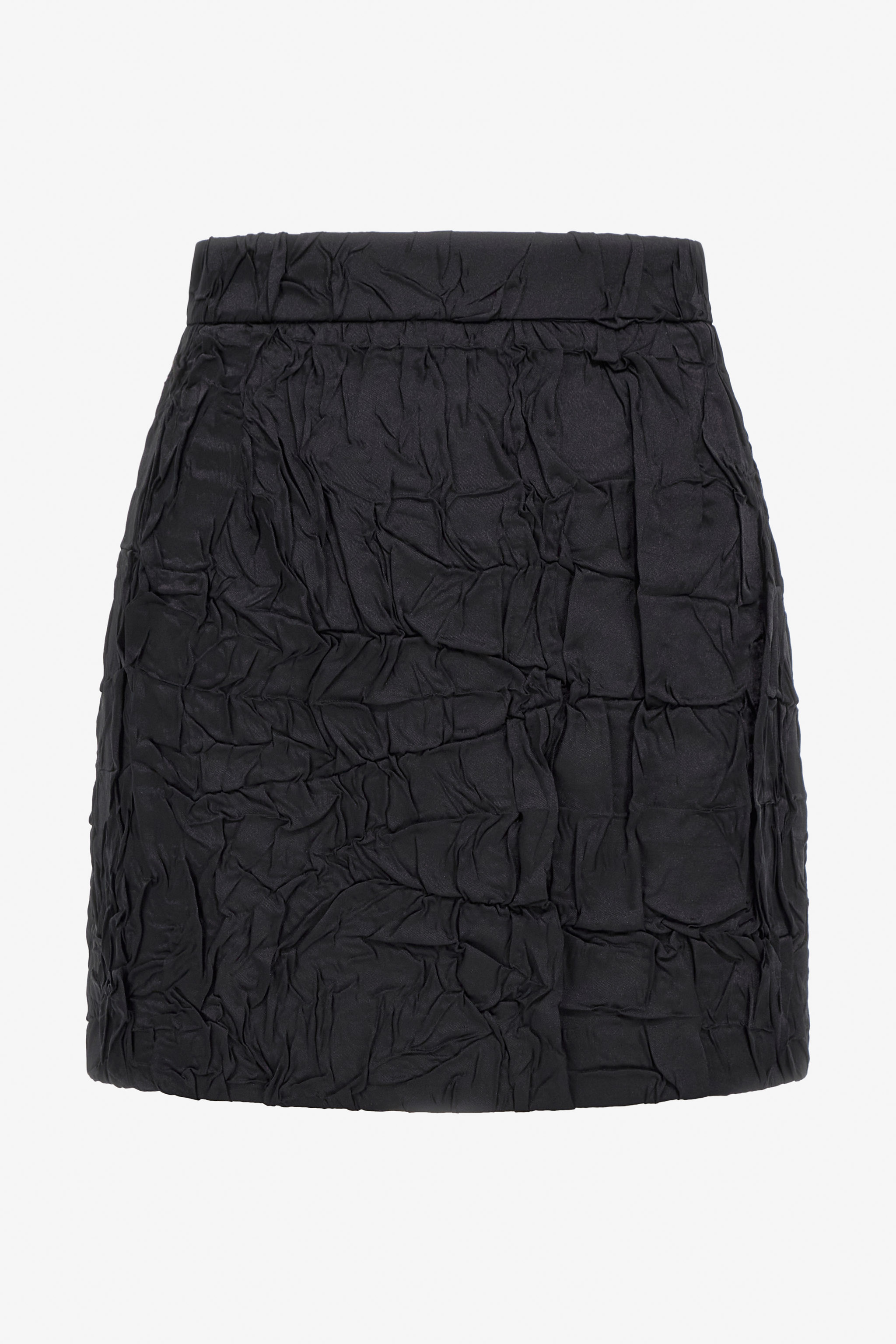 Roberto Cavalli Women's Black Skirt With Wrinkled Effect - Skirts