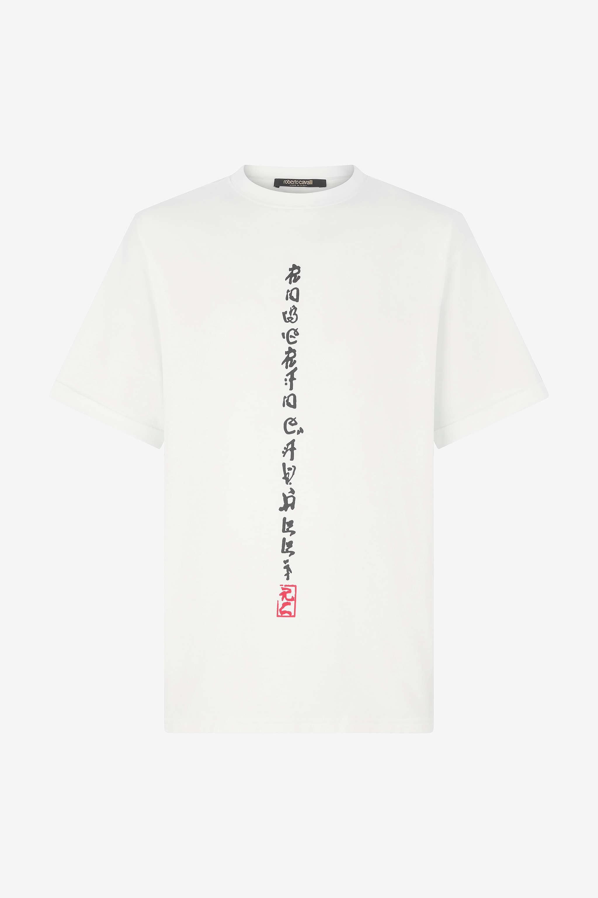 Roberto Cavalli Dragon Print Cotton Crew-Neck T-Shirt - Male - T-Shirts - White - L - Tops - Image 2