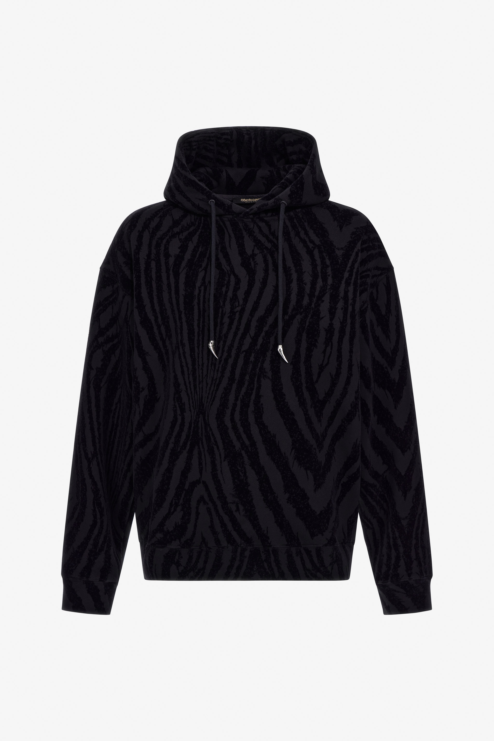 Roberto Cavalli Zebra Print Sweatshirt In Black