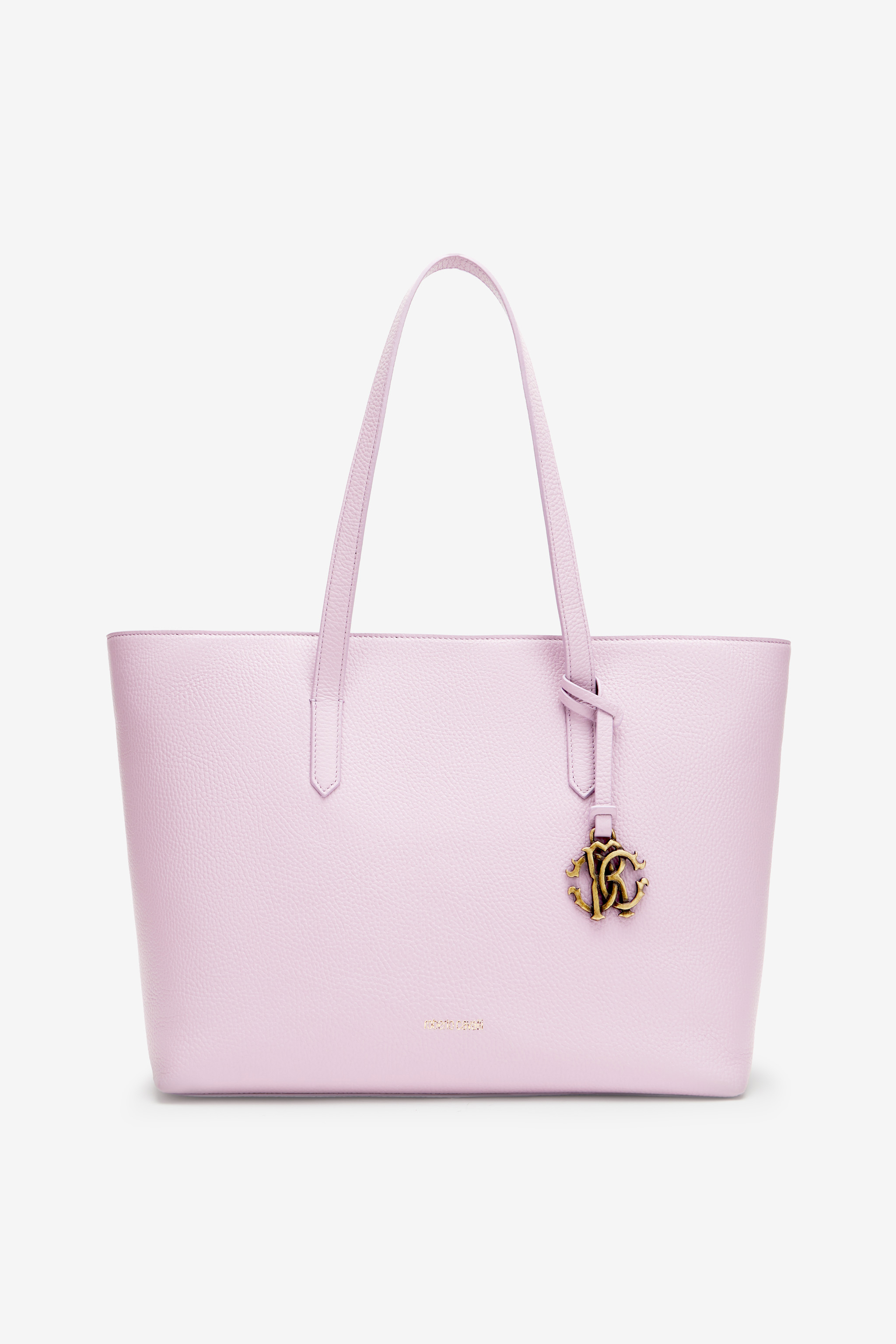 ROBERTO CAVALLI LEDER SHOPPER TASCHE MIT RC-ANHÄNGER