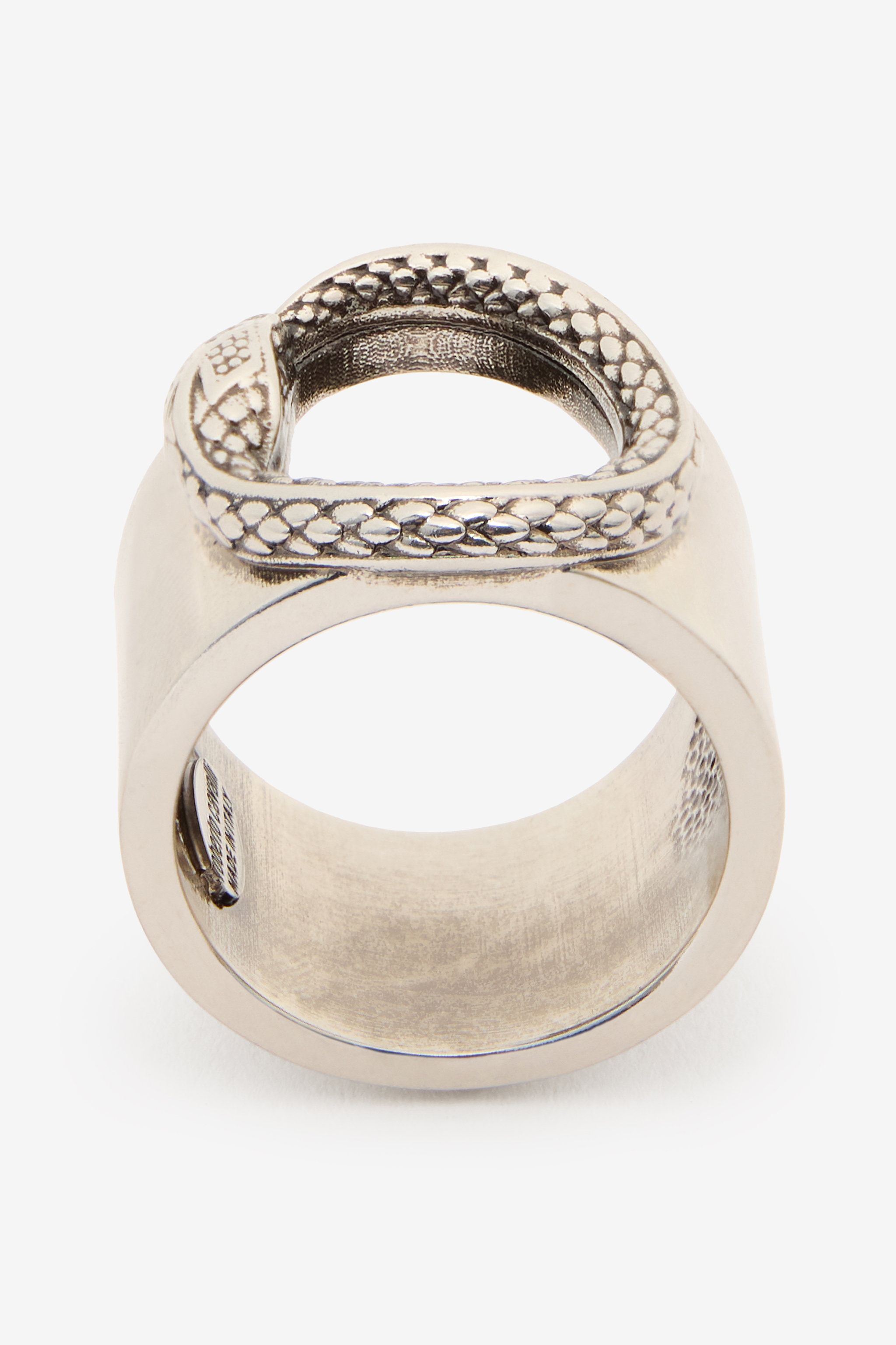 Roberto Cavalli Men's Silver Snake Ring - Bags & Accessories