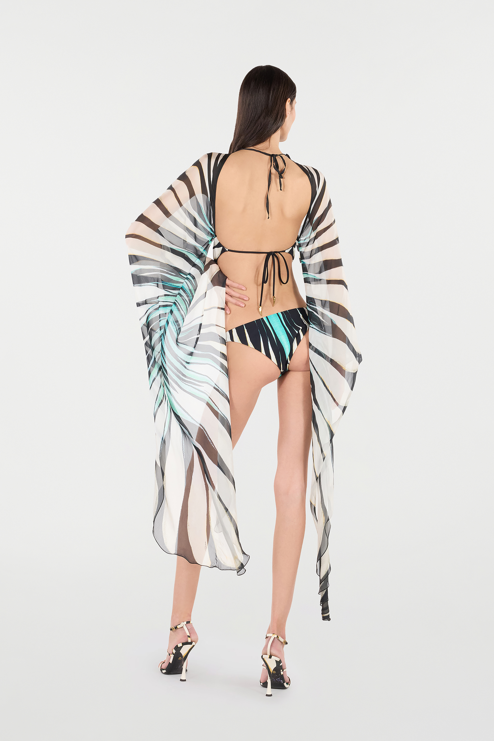 Roberto Cavalli Ray Of Sea Print Trikini