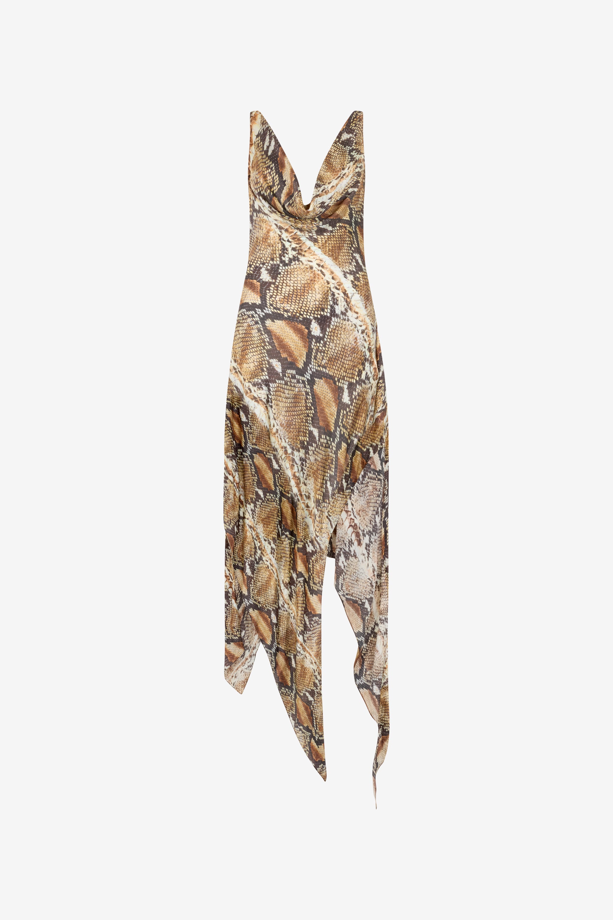 Roberto Cavalli Python Print Silk Midi Dress