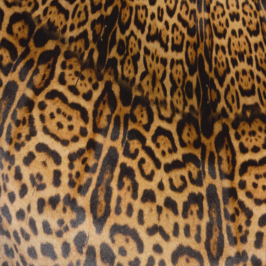 Long silk dress with Jaguar Skin print