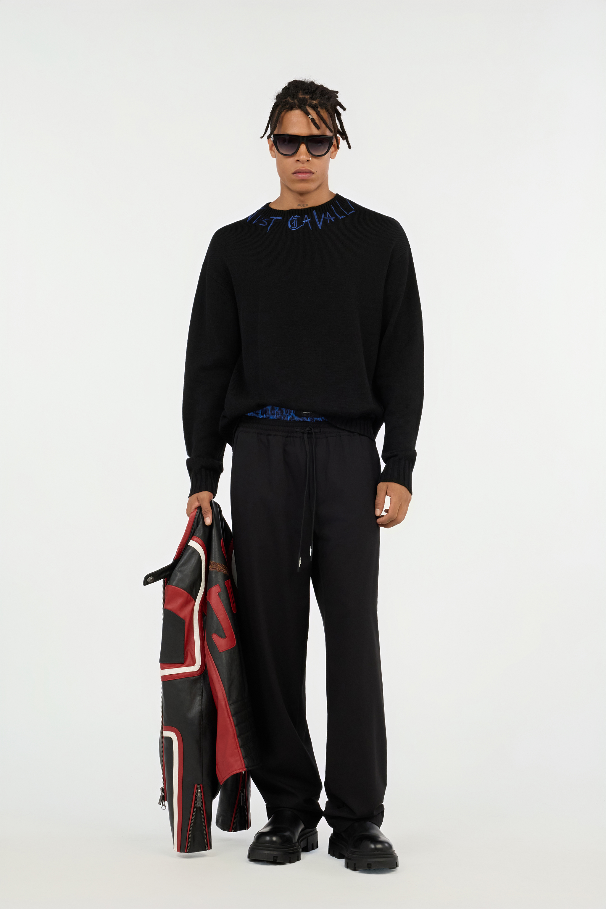 Black Sweater With Embroidered Logo